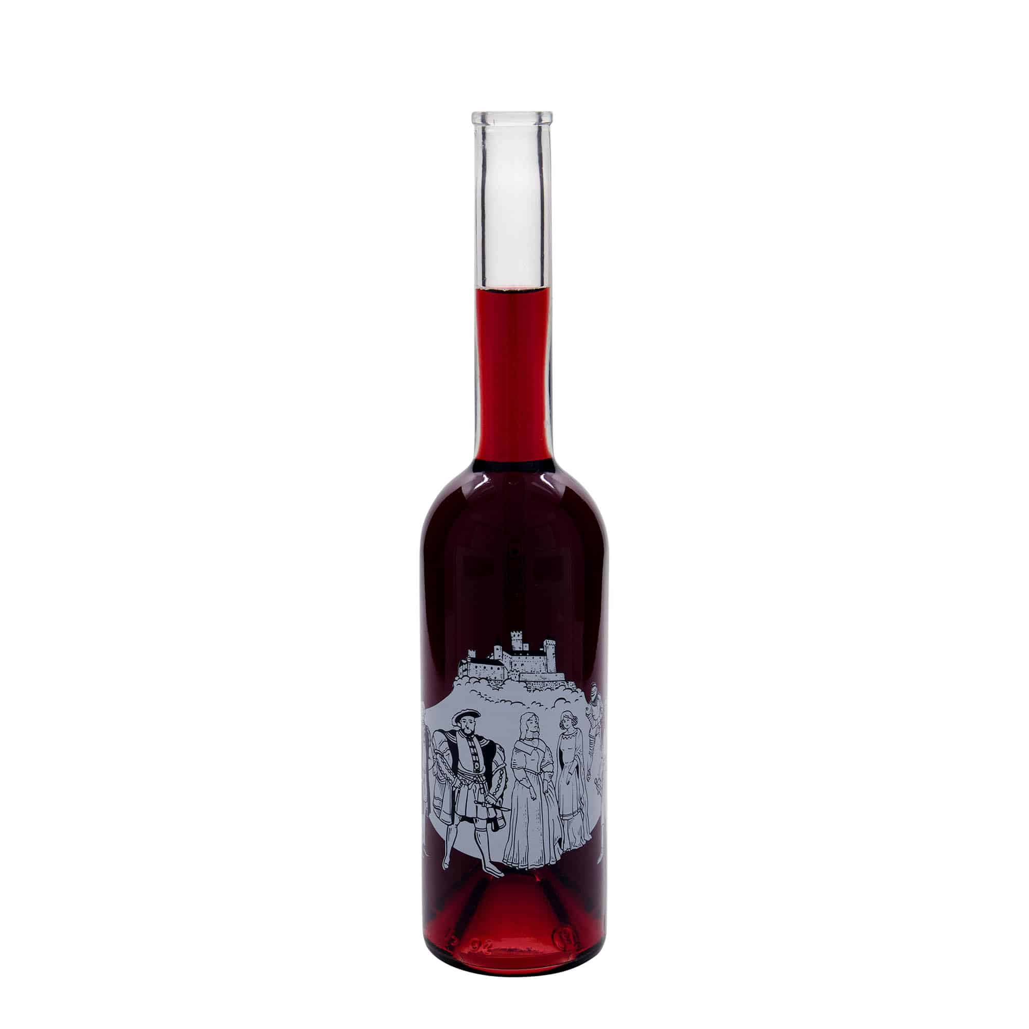 Γυάλινο μπουκάλι 'Opera' 500 ml, σχέδιο: μεσαίωνας, στόμιο: φελλός