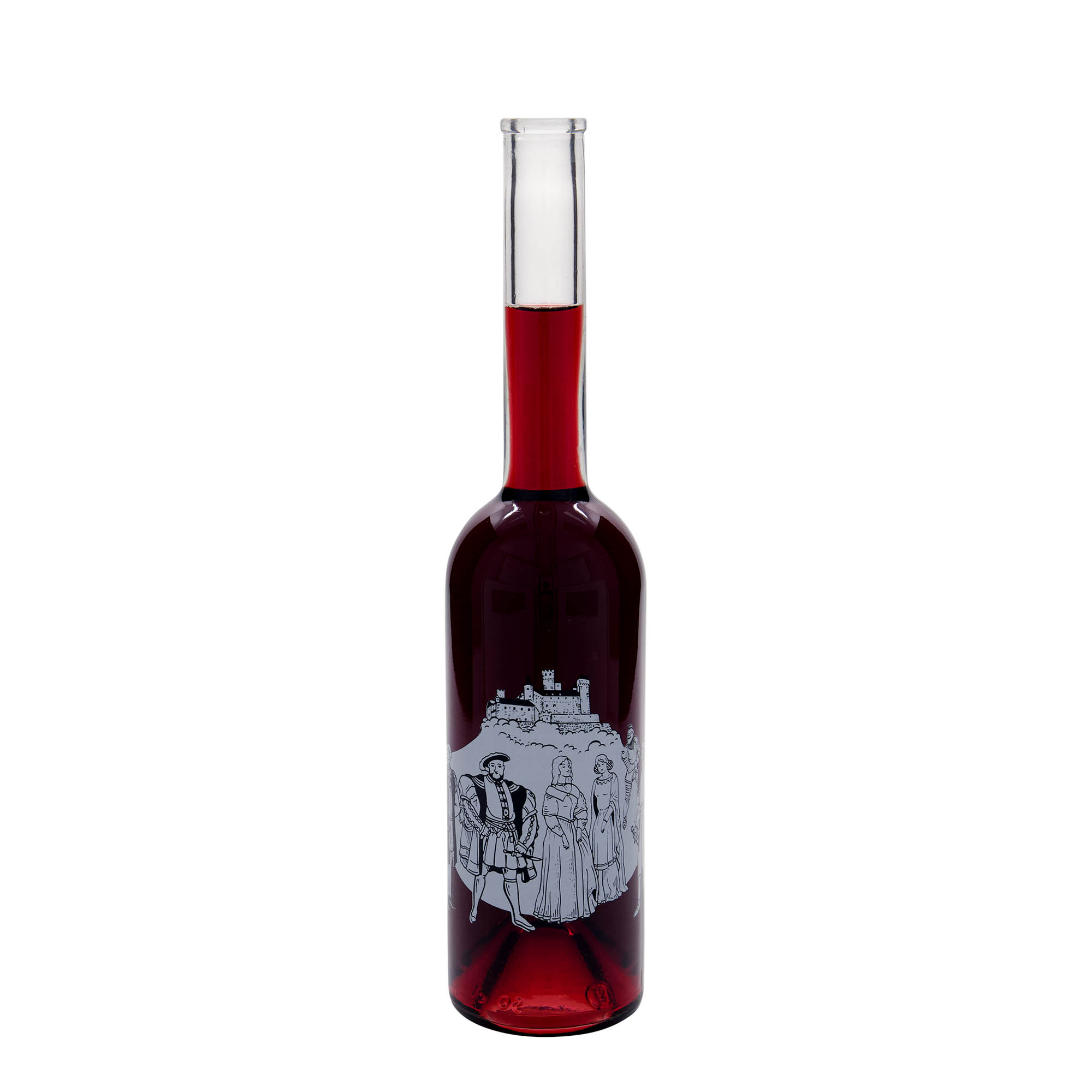 Γυάλινο μπουκάλι 'Opera' 500 ml, σχέδιο: μεσαίωνας, στόμιο: φελλός