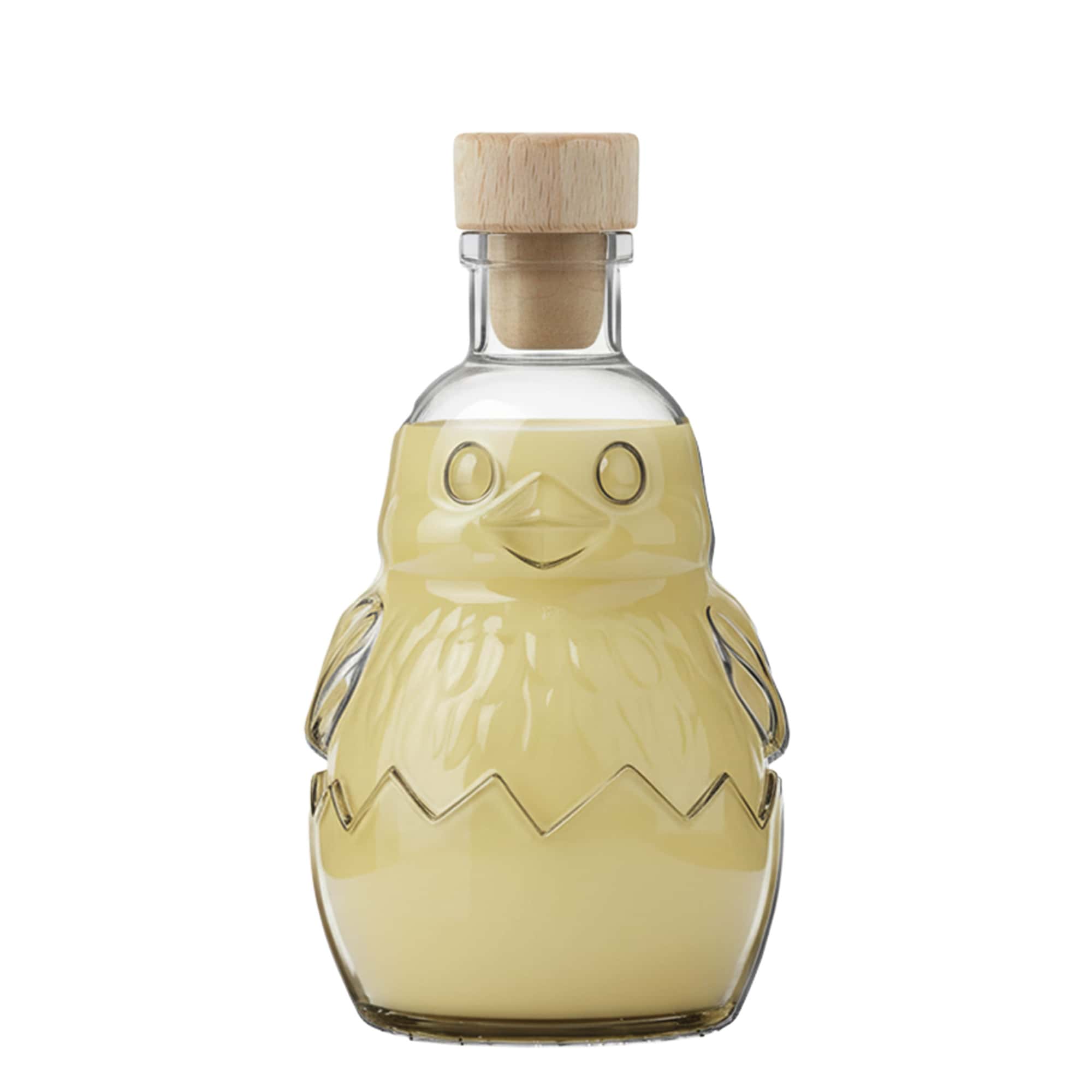 200 ml Glasflasche 'Küken', Mündung: Kork
