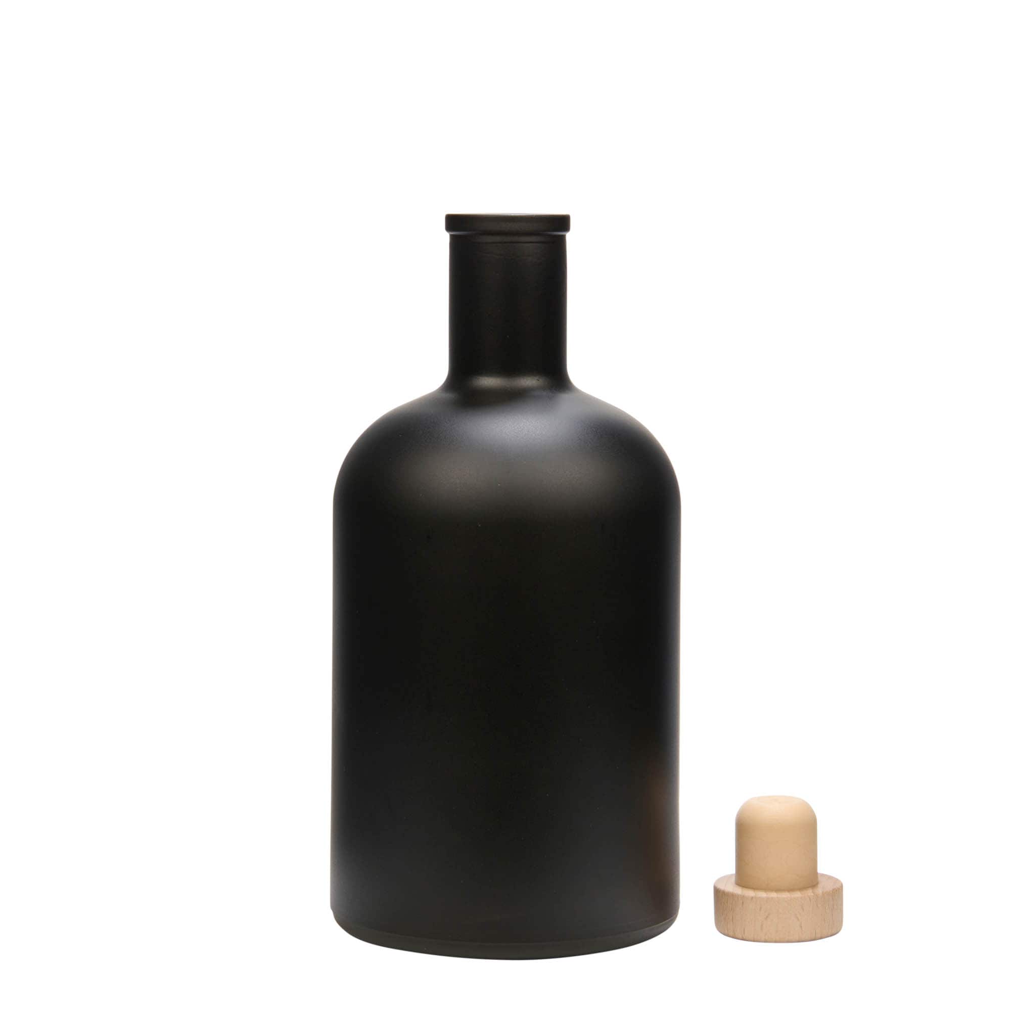 700 ml γυάλινο μπουκάλι 'Gerardino', μαύρο, στόμιο: φελλός