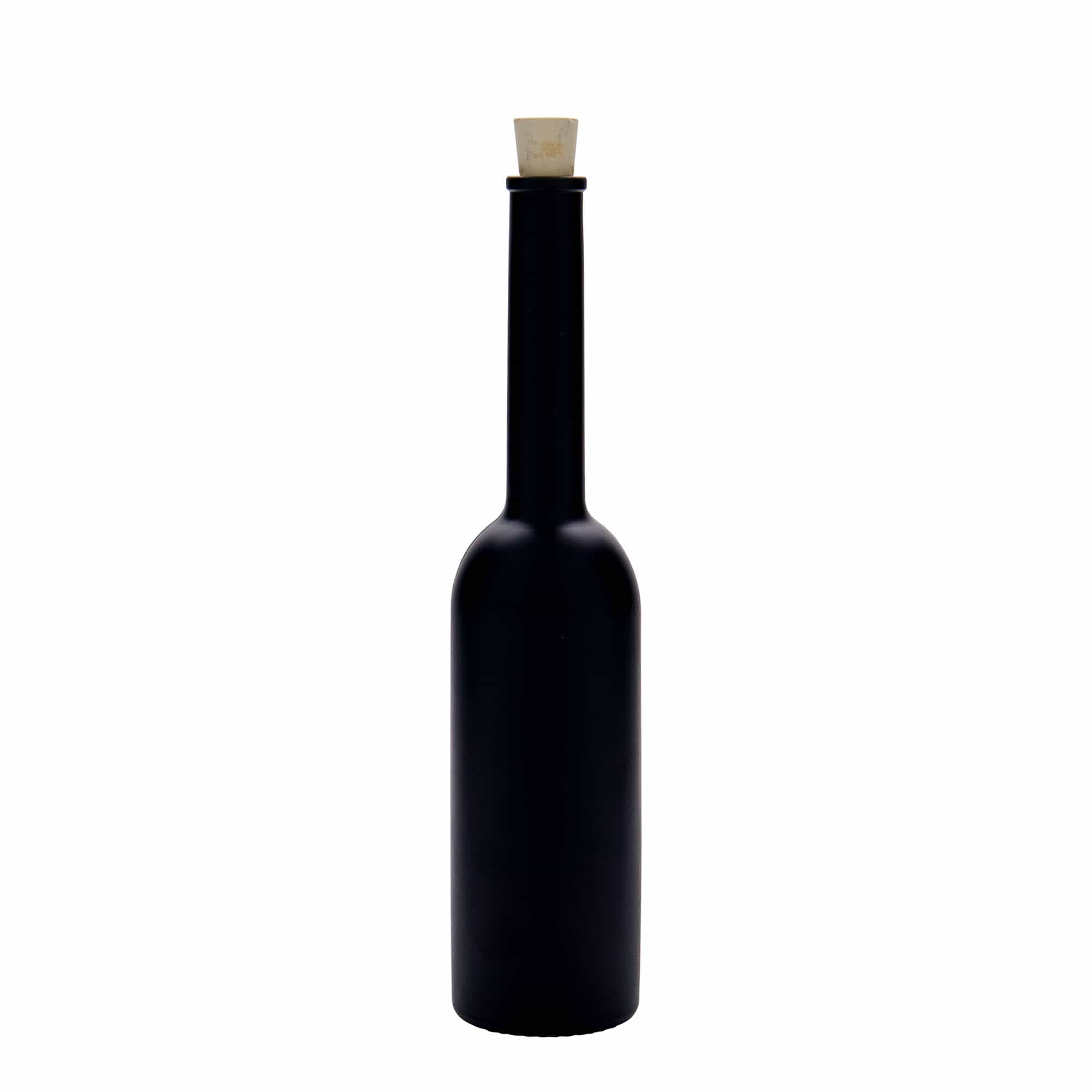 Γυάλινο μπουκάλι 'Opera' 200 ml, μαύρο, στόμιο: φελλός