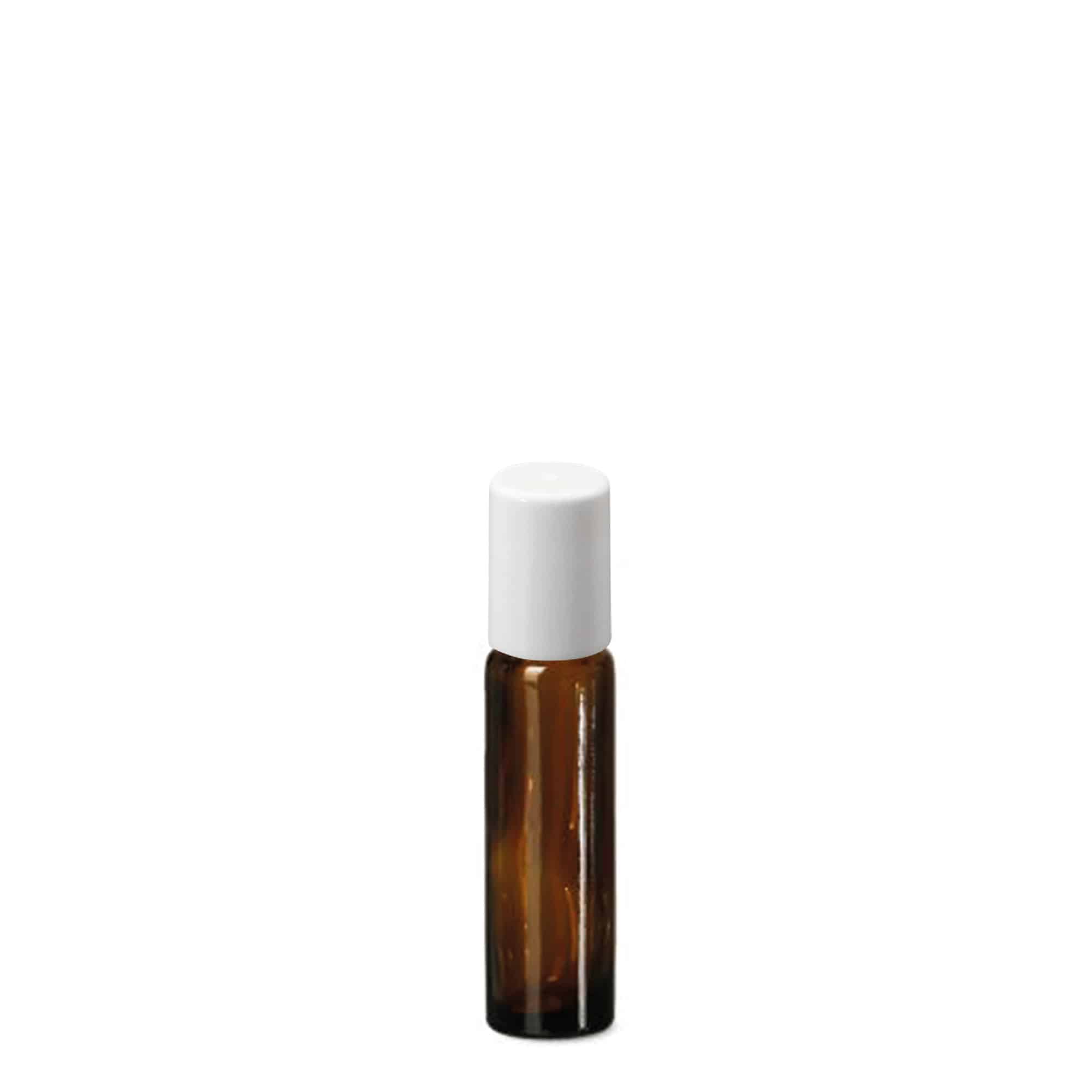 10 ml Roll-On-Flasche, Glas, braun, Mündung: Schraubverschluss