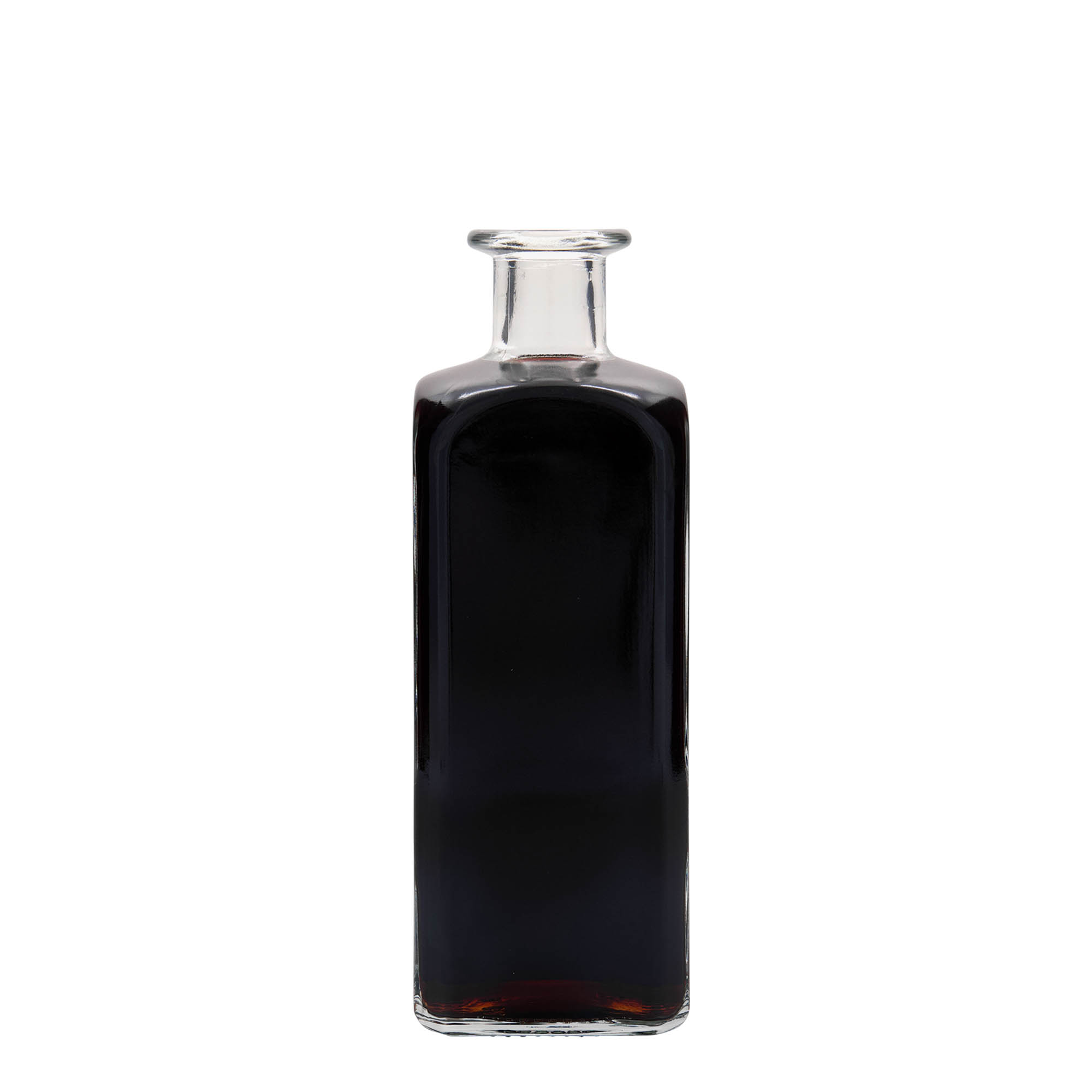 Γυάλινο μπουκάλι φαρμακείου 'Carré' 500 ml, τετράγωνο, στόμιο: φελλός