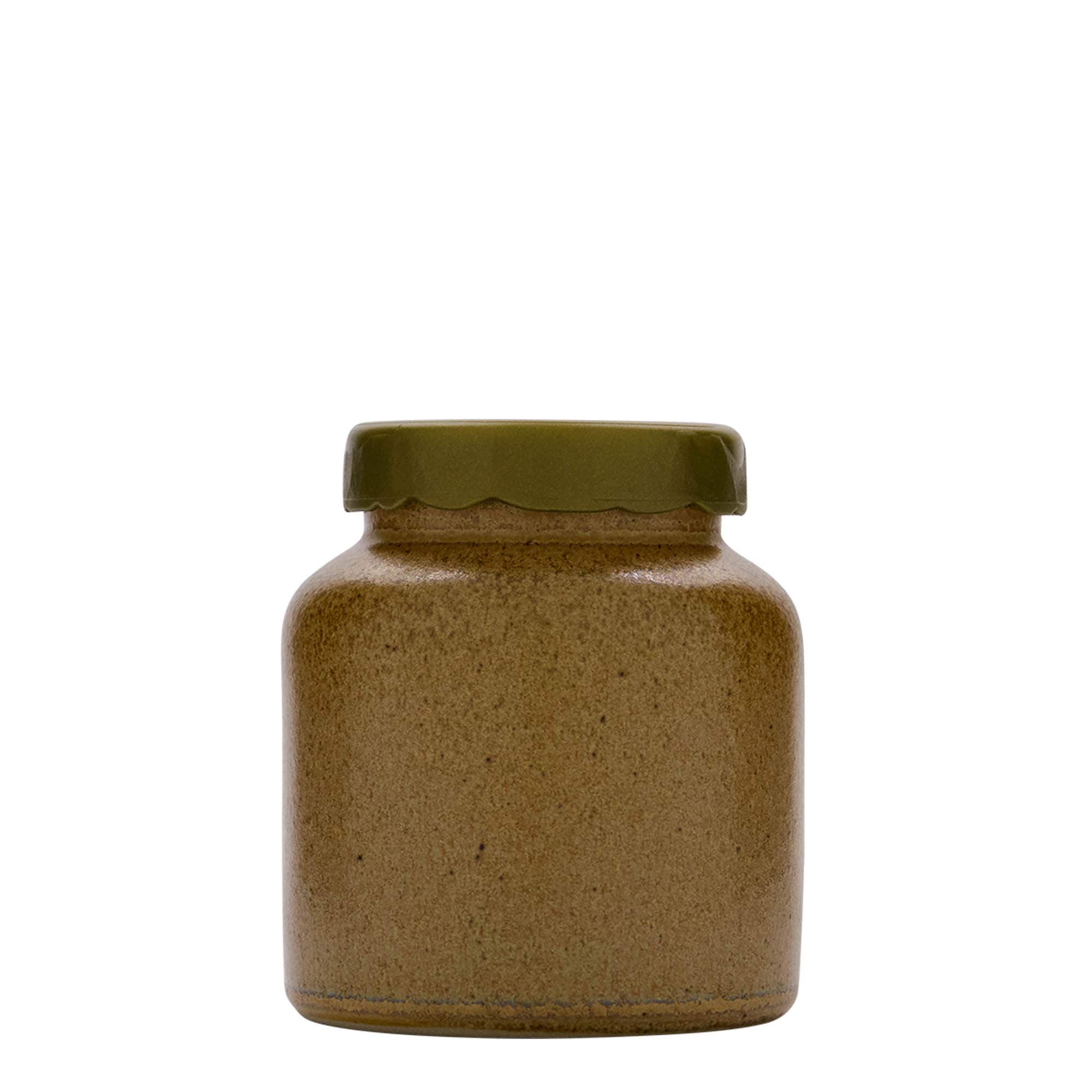 Πήλινο βάζο 270 ml, κεραμικό, καφέ κρυσταλλιζέ, στόμιο: χωνευτό πώμα