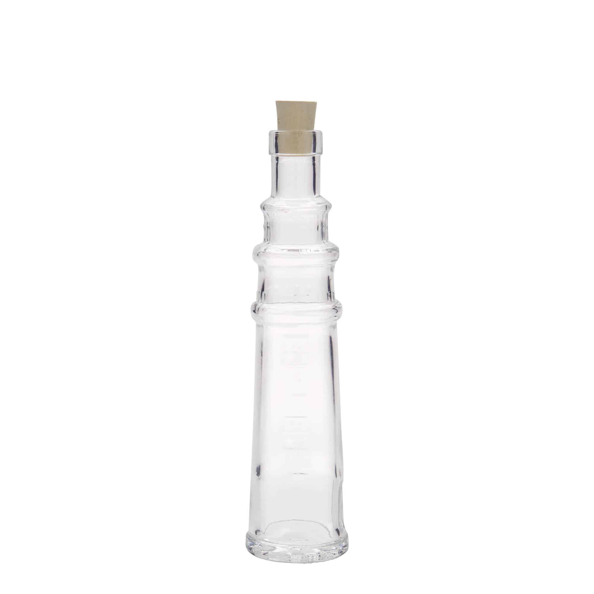 Γυάλινο μπουκάλι φαρμακείου 'Φάρος' 100 ml, στόμιο: φελλός