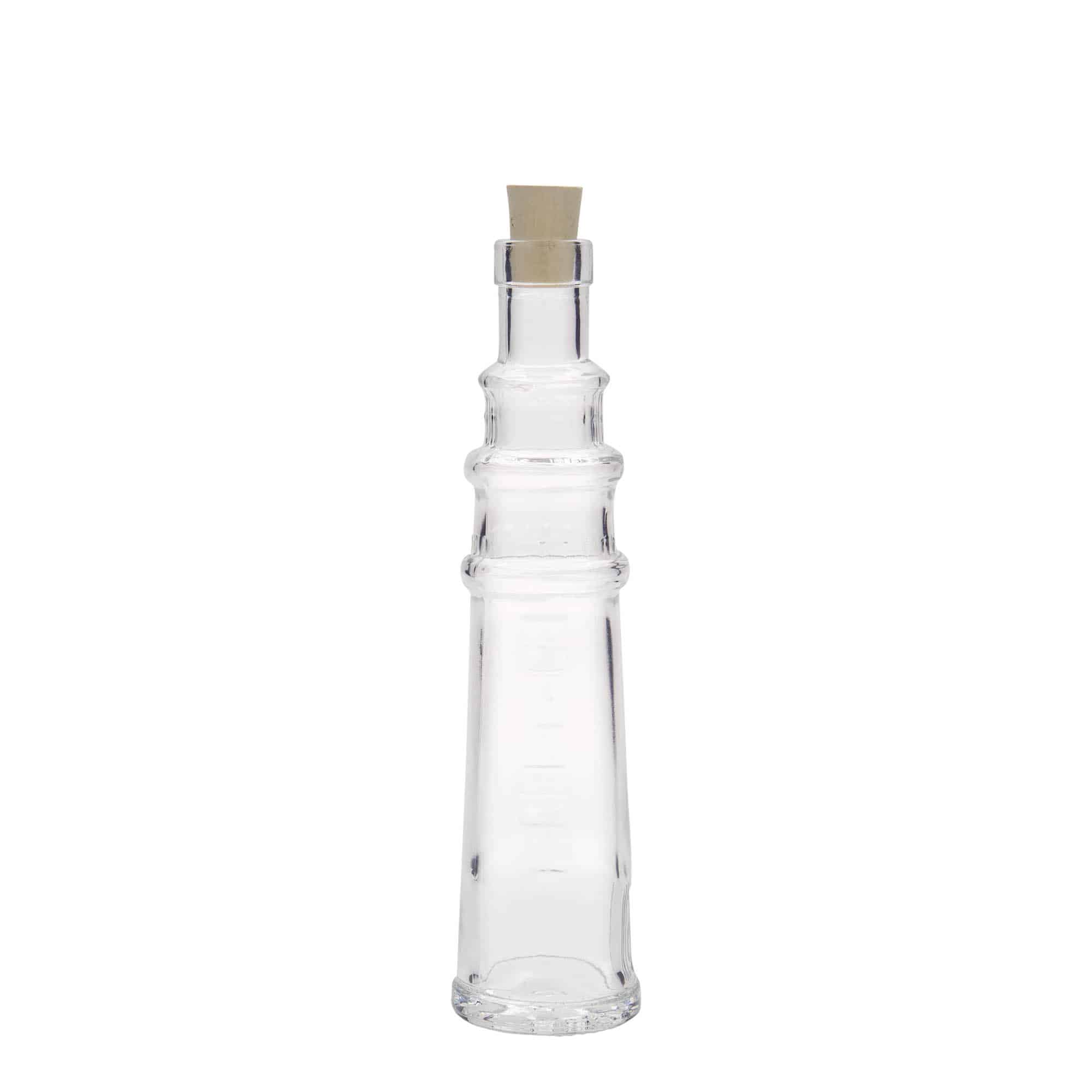 Γυάλινο μπουκάλι φαρμακείου 'Φάρος' 100 ml, στόμιο: φελλός