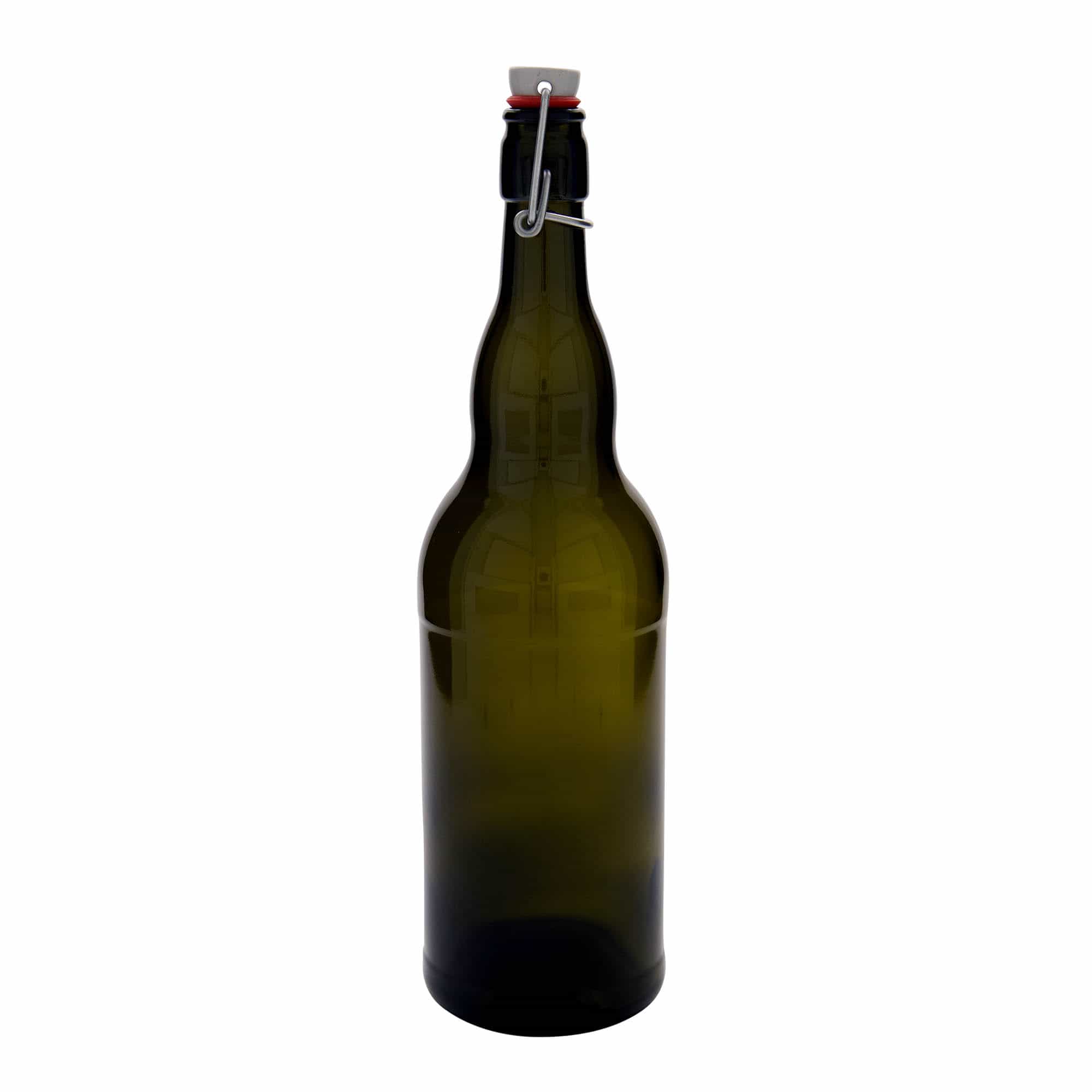 1.000 ml μπουκάλι μπύρας Βέλγιο, γυαλί, παλαιωμένο πράσινο, στόμιο: κλείσιμο με μανταλάκι