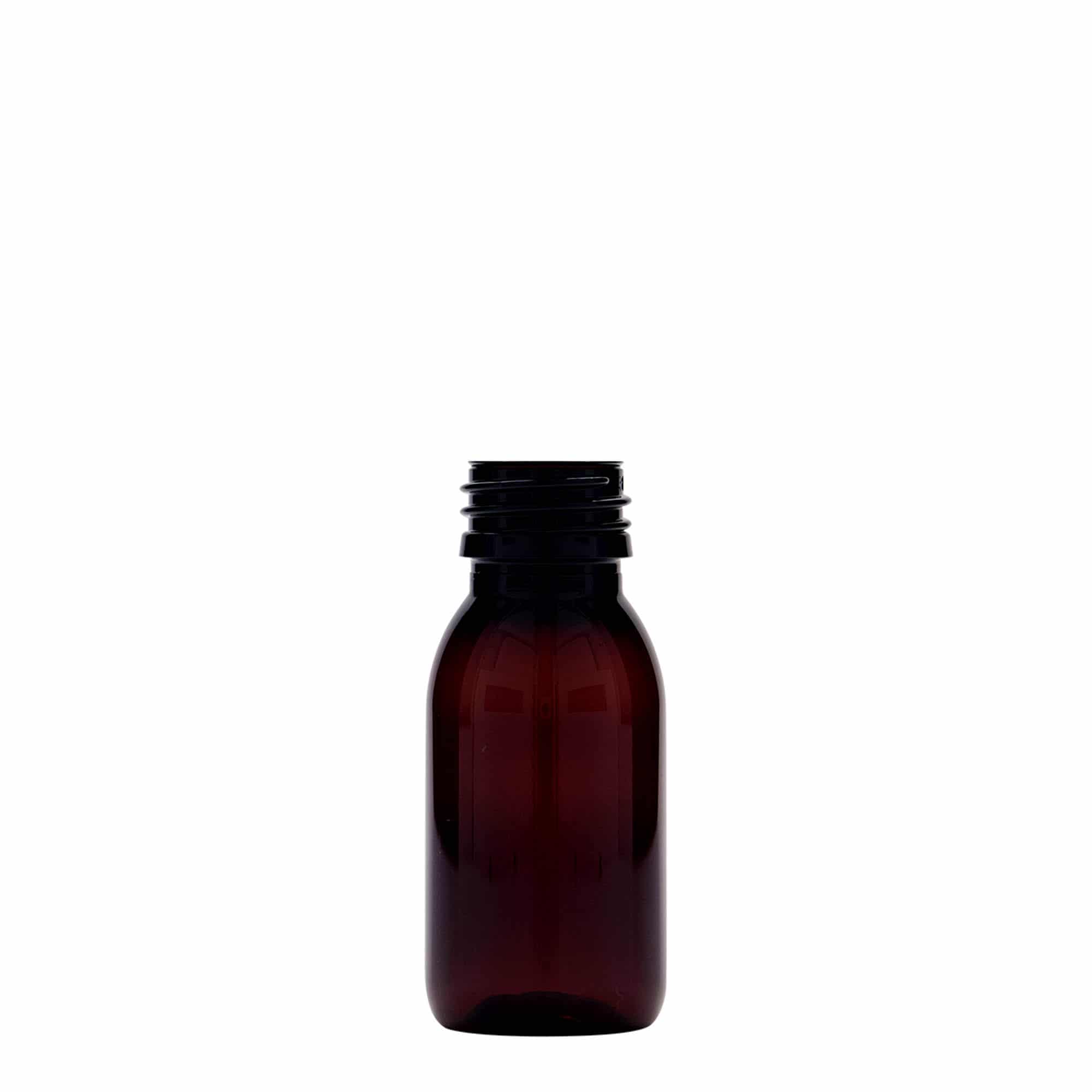 Μπουκάλι φαρμάκου PET 60 ml, καφέ, πλαστικό, στόμιο: PP 28 Μπουκάλι φαρμάκου PET 60 ml, καφέ, πλαστικό, στόμιο: PP 28