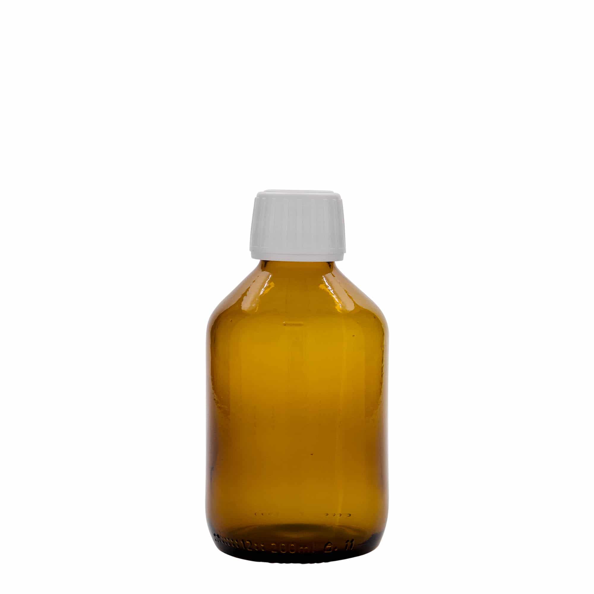 Μπουκάλι φαρμάκου 200 ml, καφέ, γυάλινο, στόμιο: PP 28