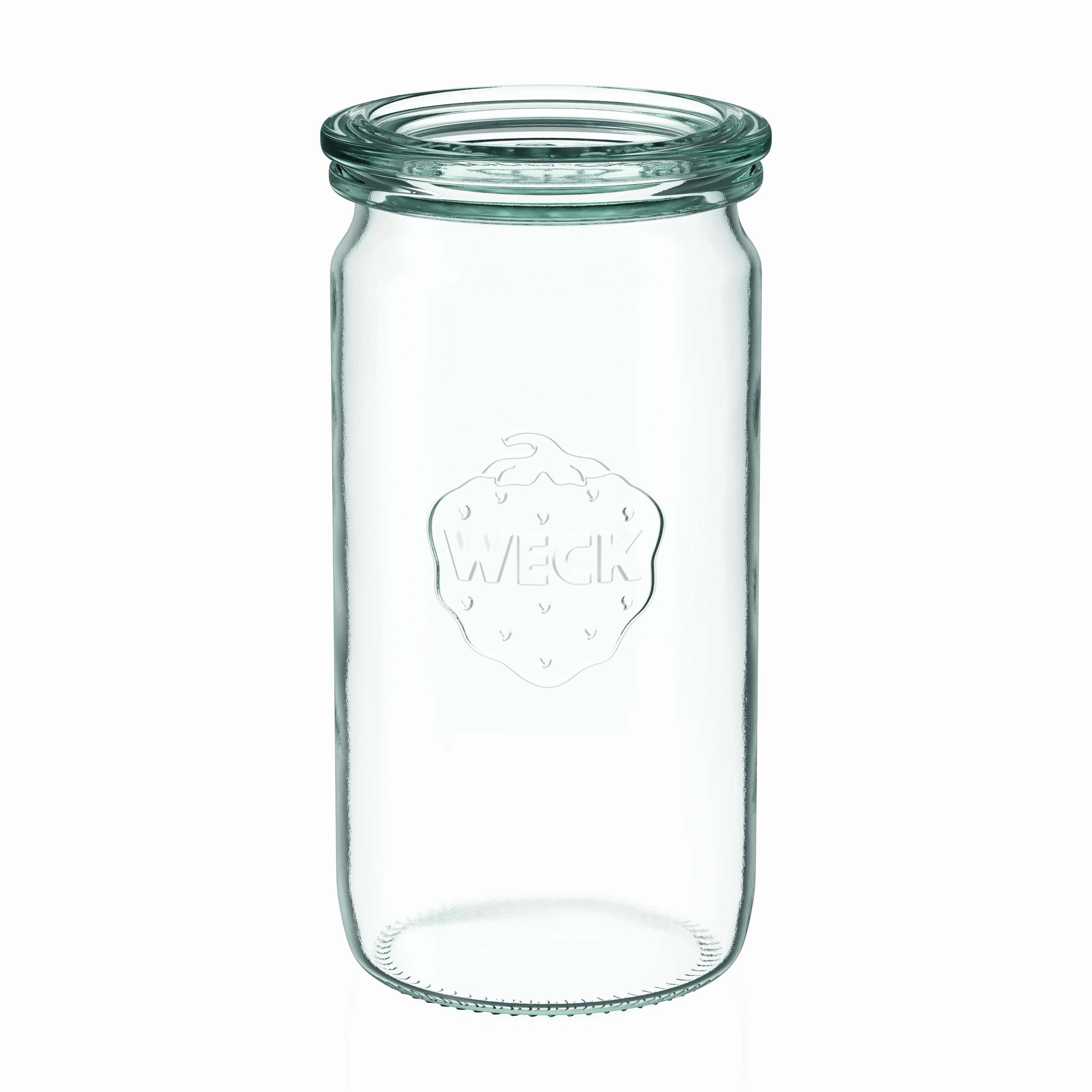 6x Κυλινδρικό βάζο WECK 340 ml με γυάλινο καπάκι RR 60