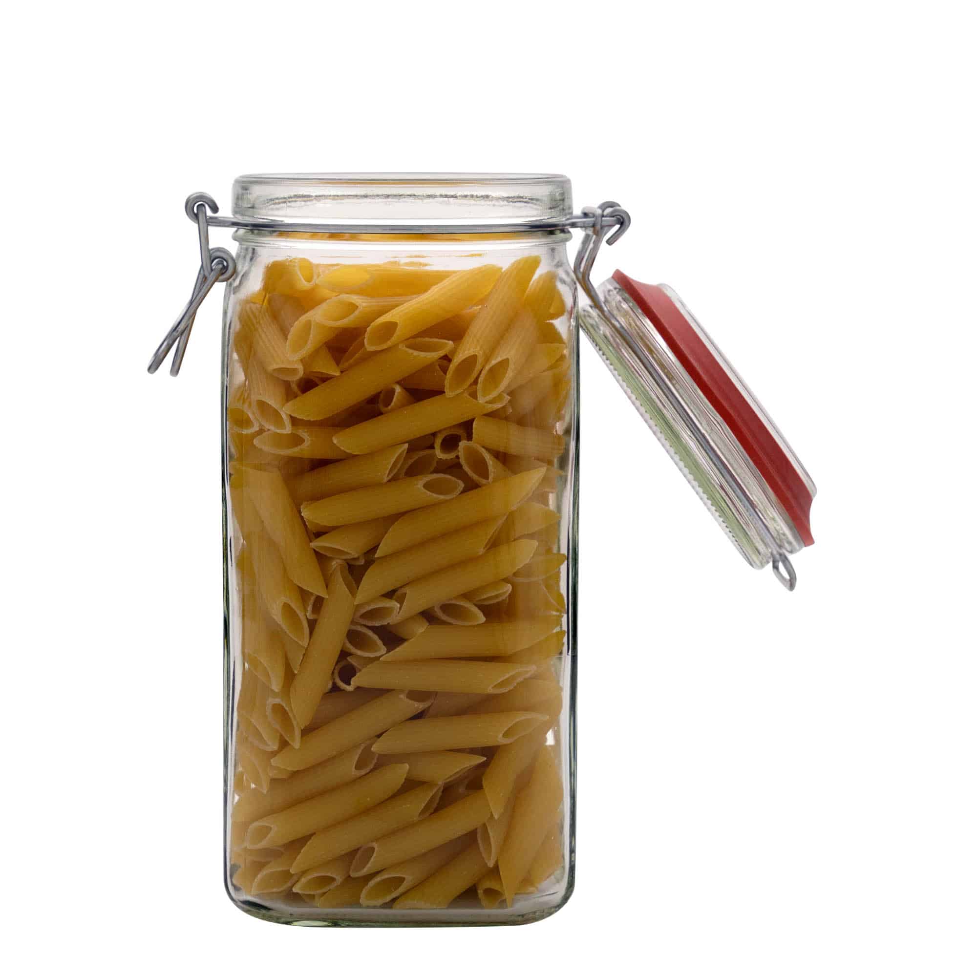 Βάζο με καπάκι με κλιπ 1.540 ml, τετράγωνο, στόμιο: καπάκι με κλιπ