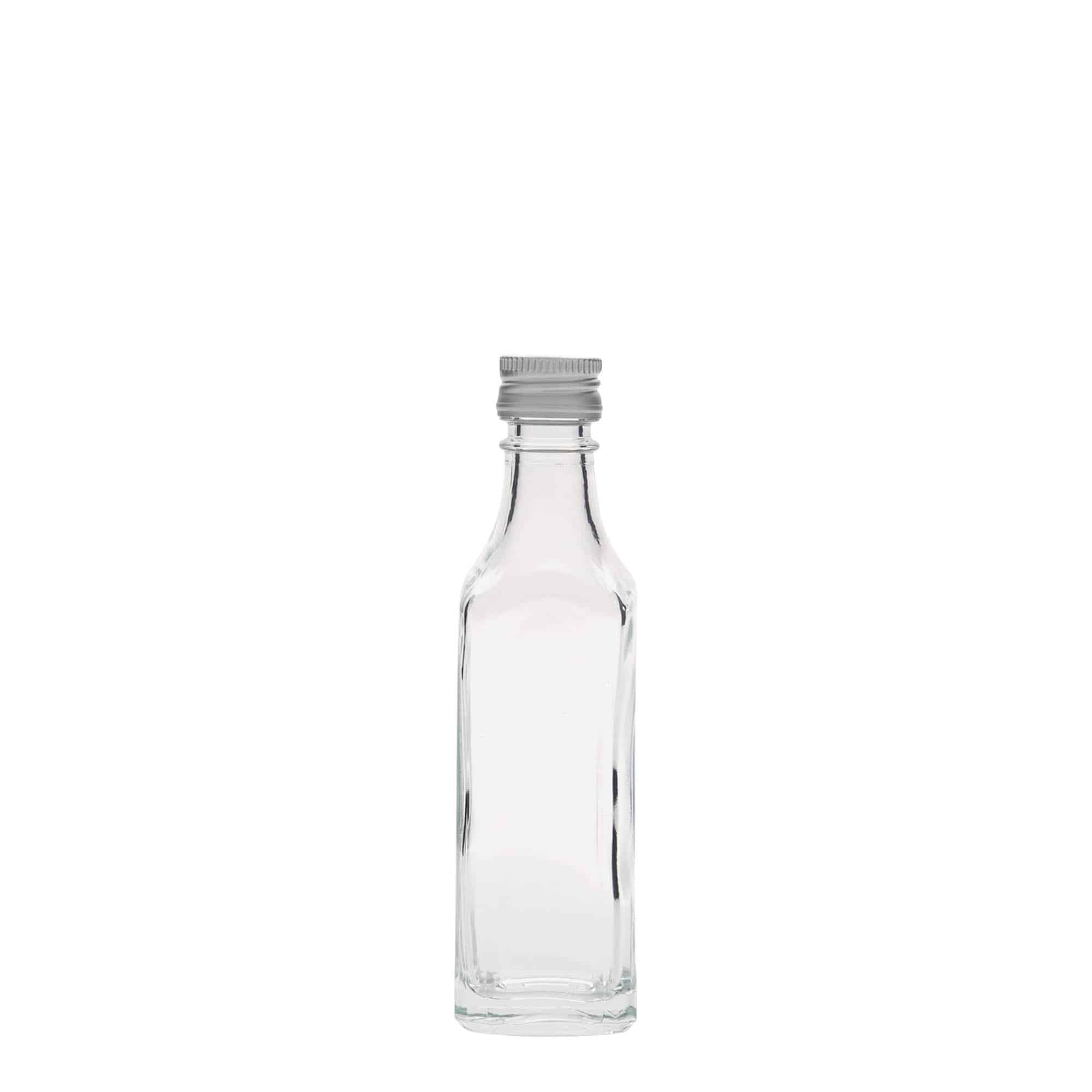 50 ml γυάλινο μπουκάλι 'Siena', τετράγωνο, στόμιο: PP 18
