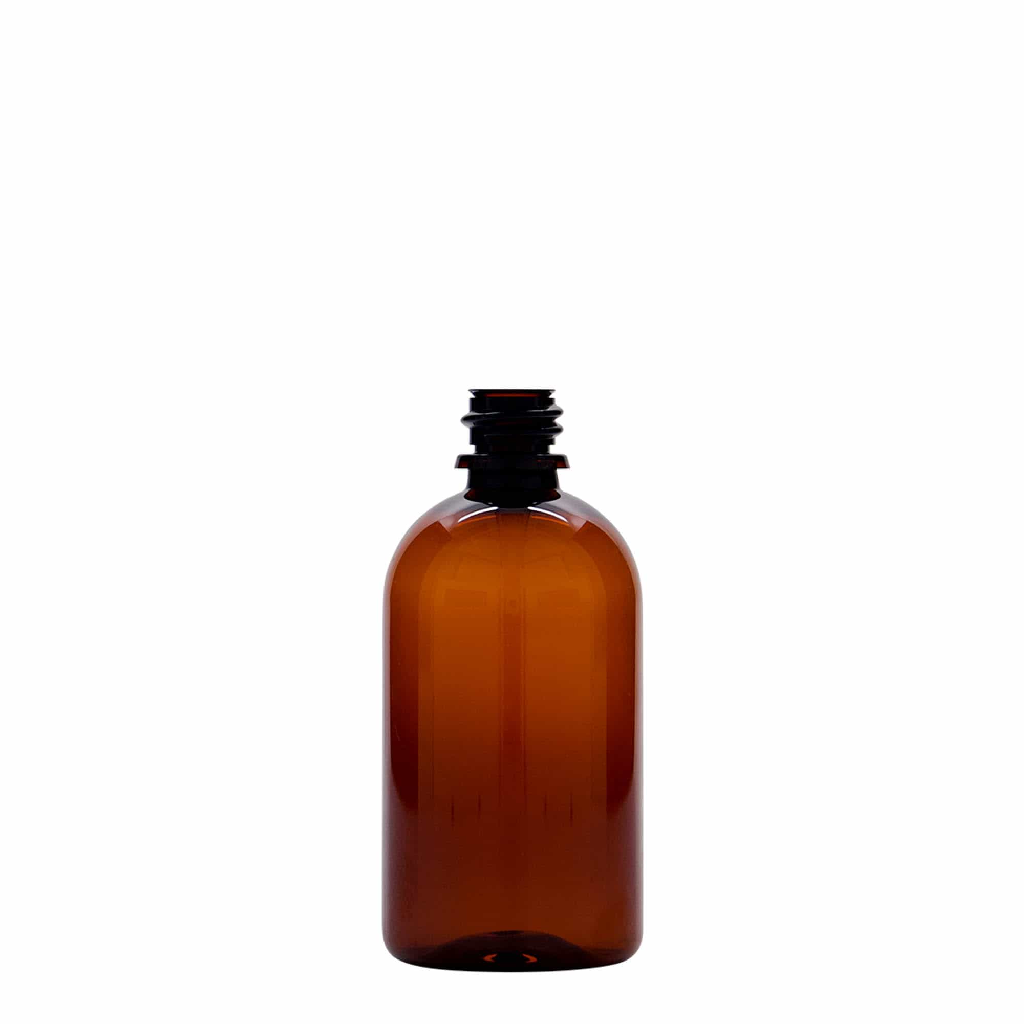 100 ml φιάλη PET για φαρμακευτικά 'Easy Living', καφέ, πλαστικό, στόμιο: DIN 18