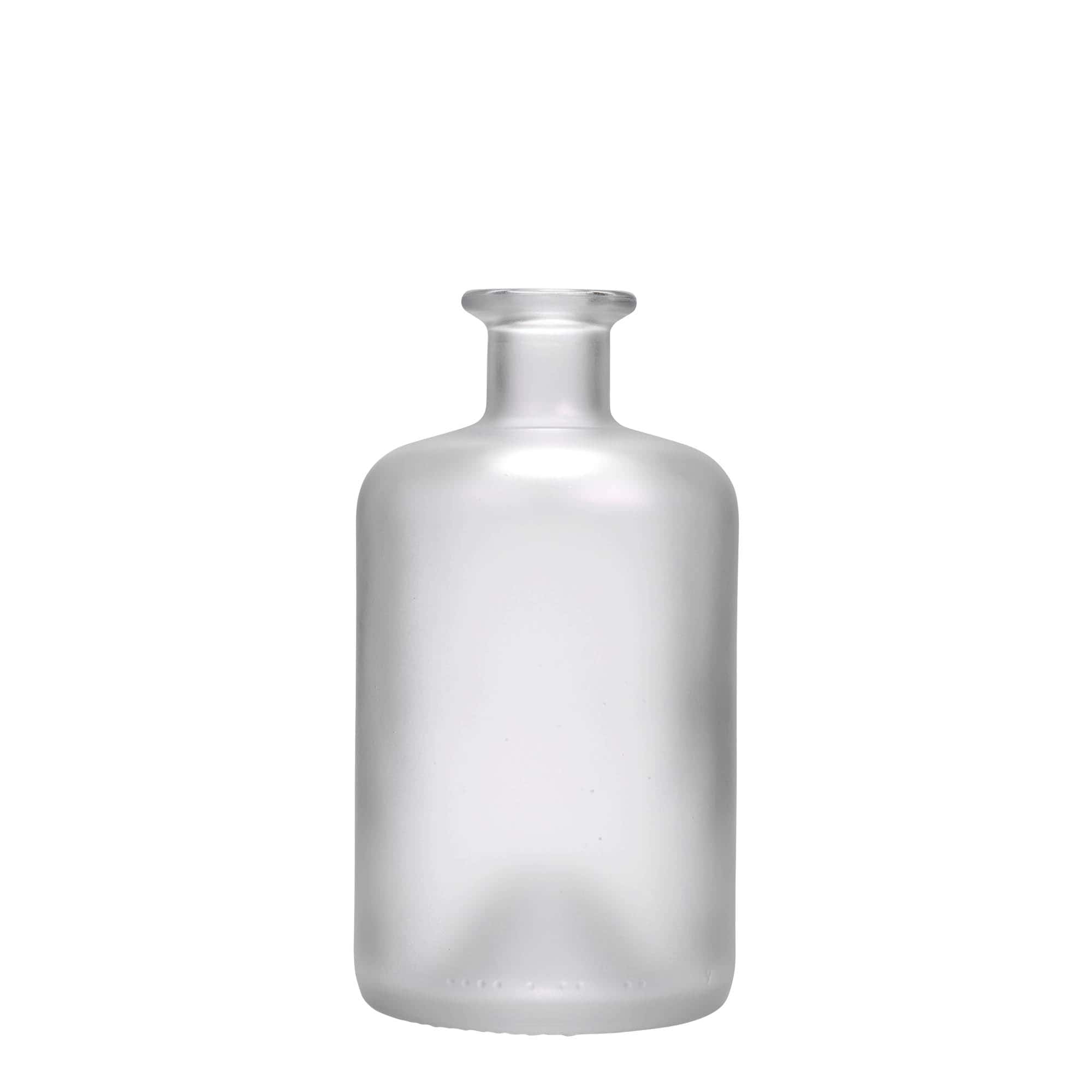 Γυάλινο μπουκάλι φαρμακείου 500 ml, εφέ του πάγου, στόμιο: φελλός