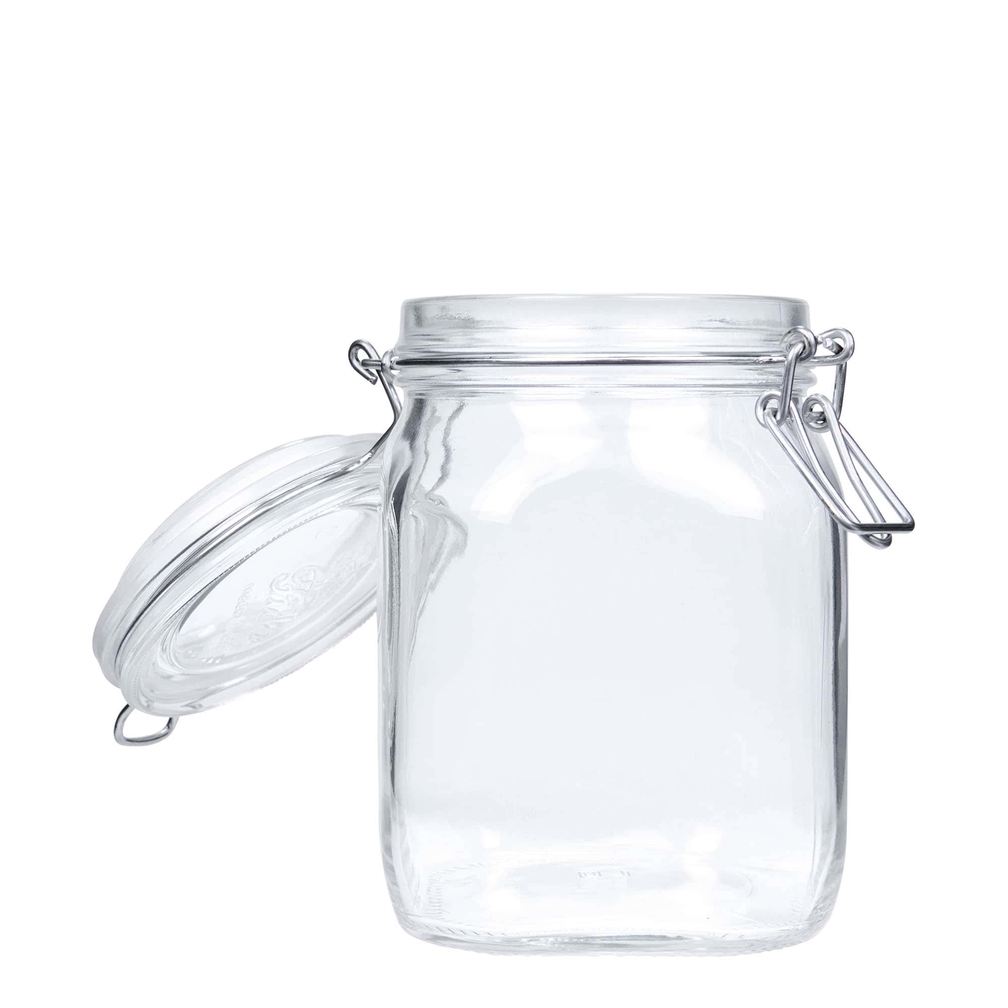 Βάζο με καπάκι με κλιπ 'Fido' 1.000 ml, τετράγωνο, στόμιο: καπάκι με κλιπ