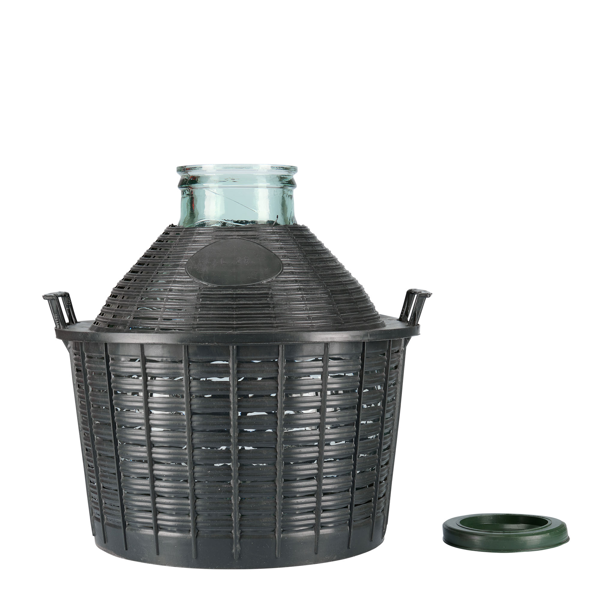 Νταμιτζάνα 25 l με φαρδύ λαιμό, γυάλινη, στόμιο: χωνευτό πώμα Νταμιτζάνα 25 l με φαρδύ λαιμό, γυάλινη, στόμιο: χωνευτό πώμα