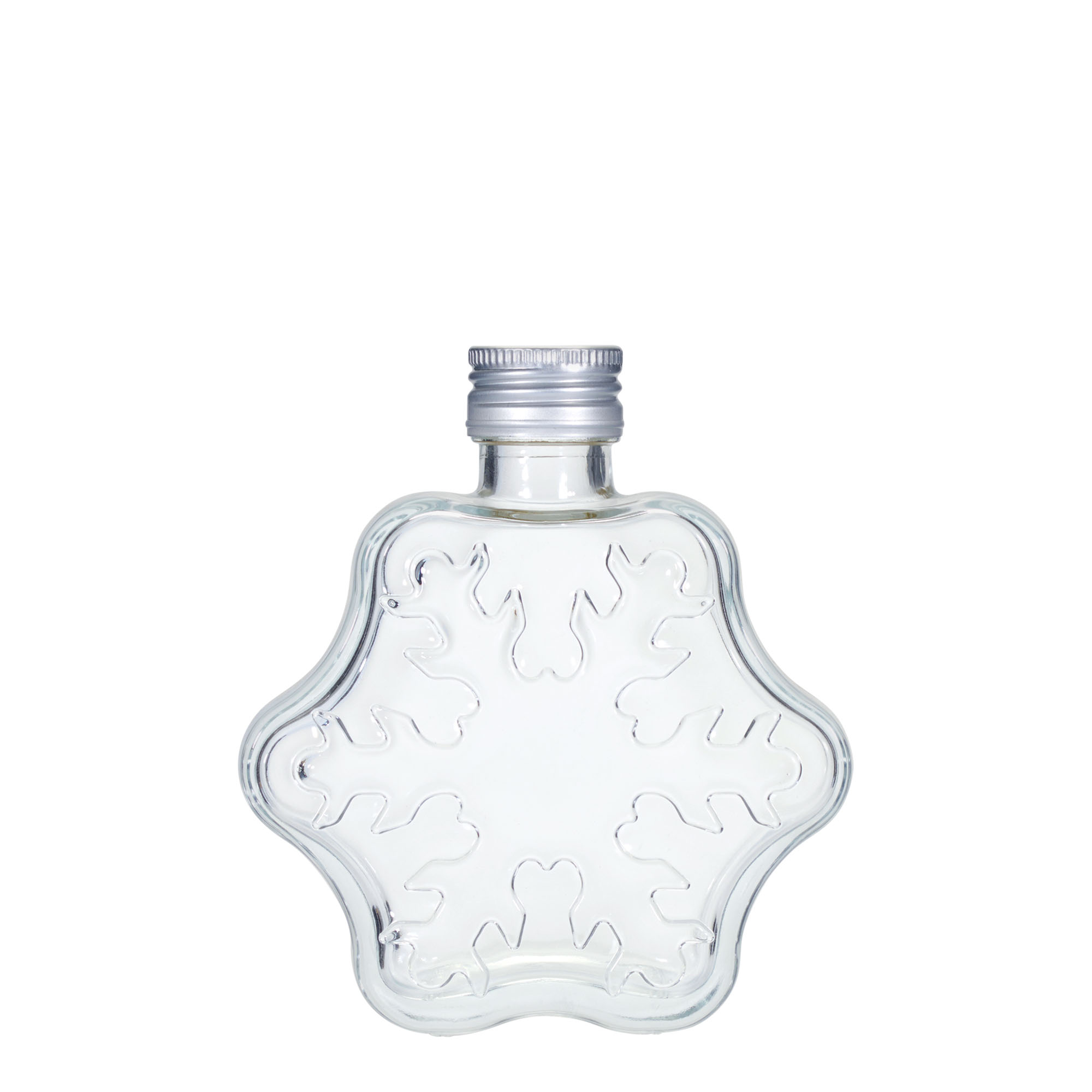200 ml Glasflasche 'Schneeflocke', Mündung: PP 28