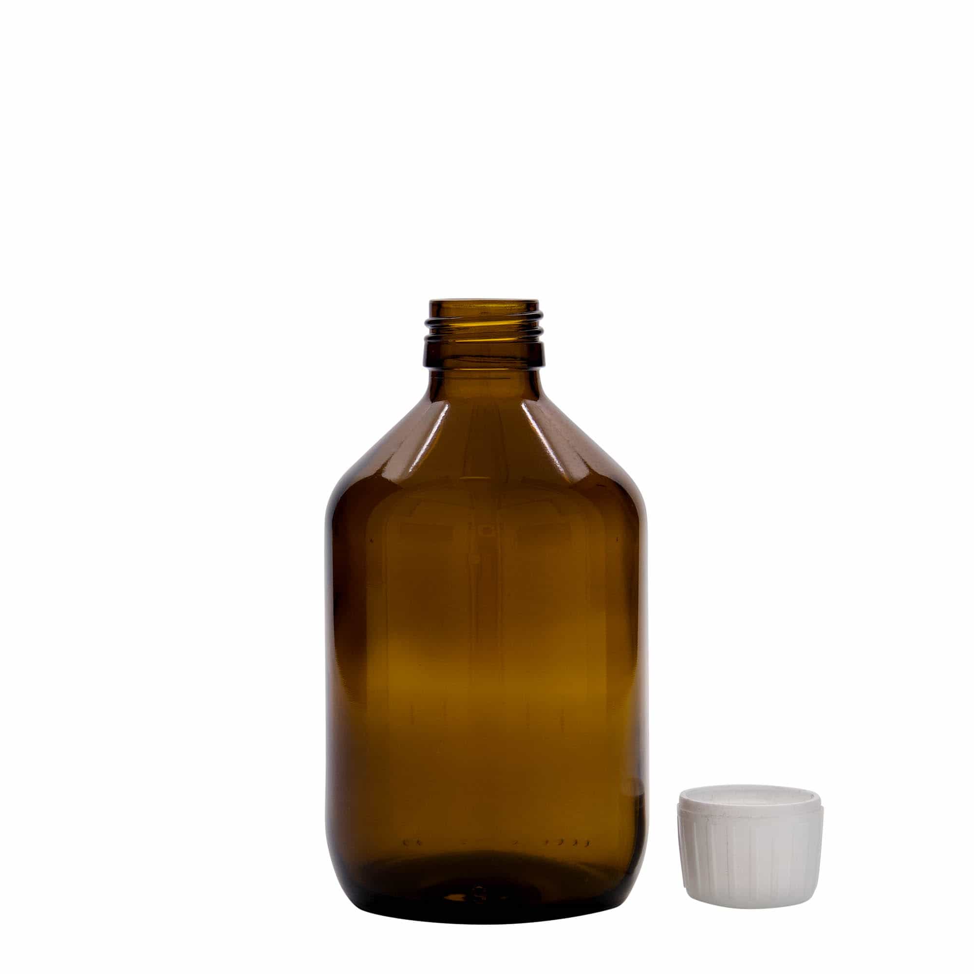 Μπουκάλι φαρμάκου 300 ml, καφέ, γυάλινο, στόμιο: PP 28