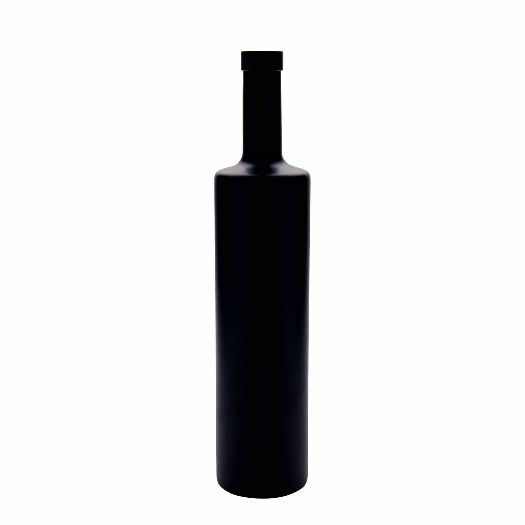700 ml γυάλινο μπουκάλι 'Centurio', μαύρο, στόμιο: φελλός