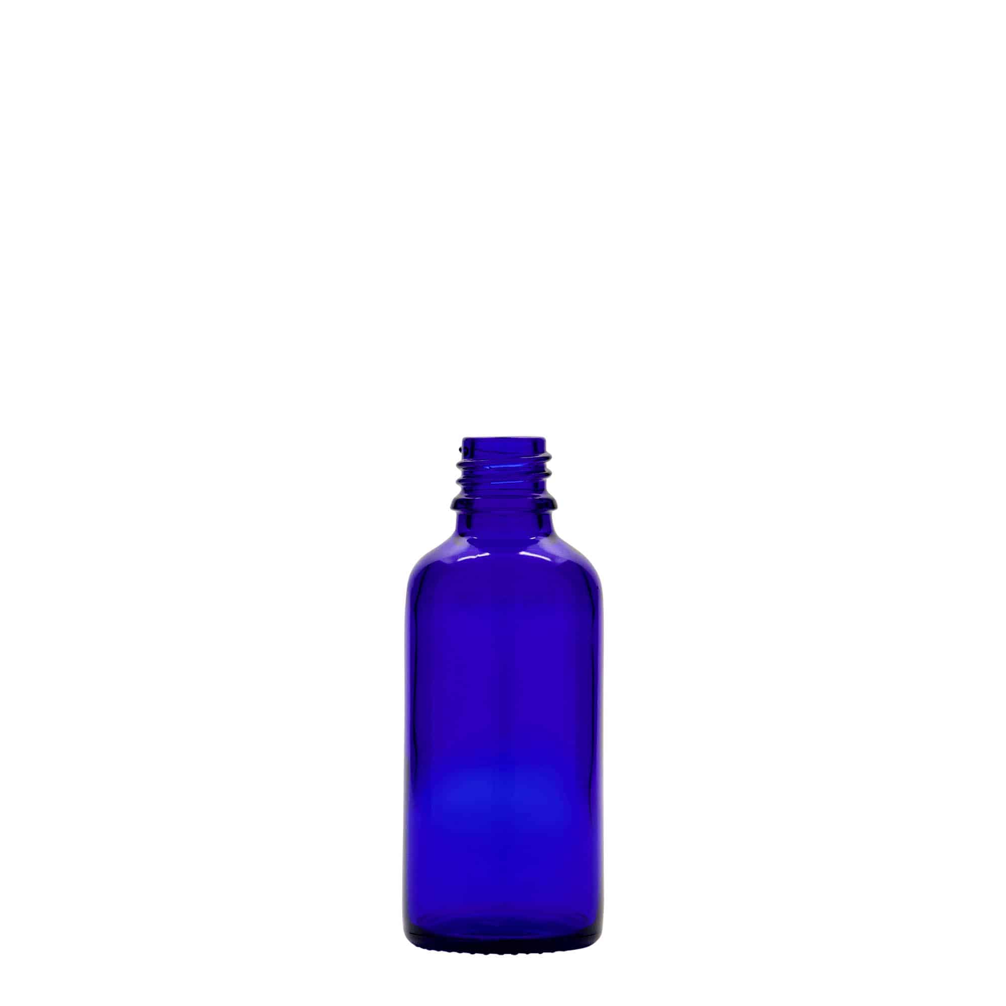 Μπουκάλι φαρμάκου 50 ml, γυάλινο, μπλε ρουά, στόμιο: DIN 18 Μπουκάλι φαρμάκου 50 ml, γυάλινο, μπλε ρουά, στόμιο: DIN 18