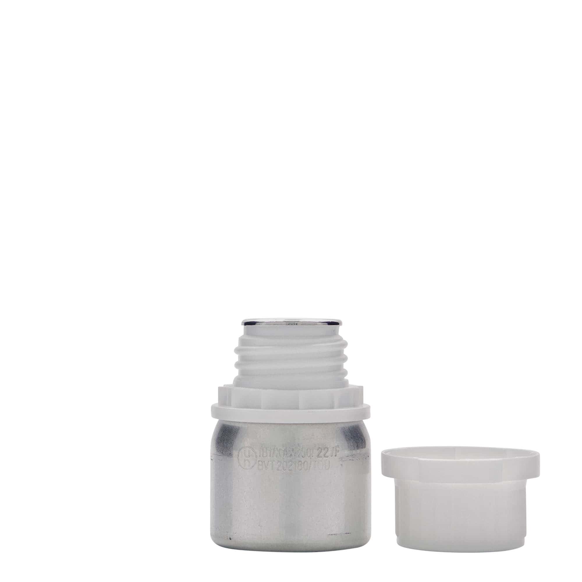Μπουκάλι αλουμινίου 50 ml, μεταλλικό, ασημί, στόμιο: DIN 32