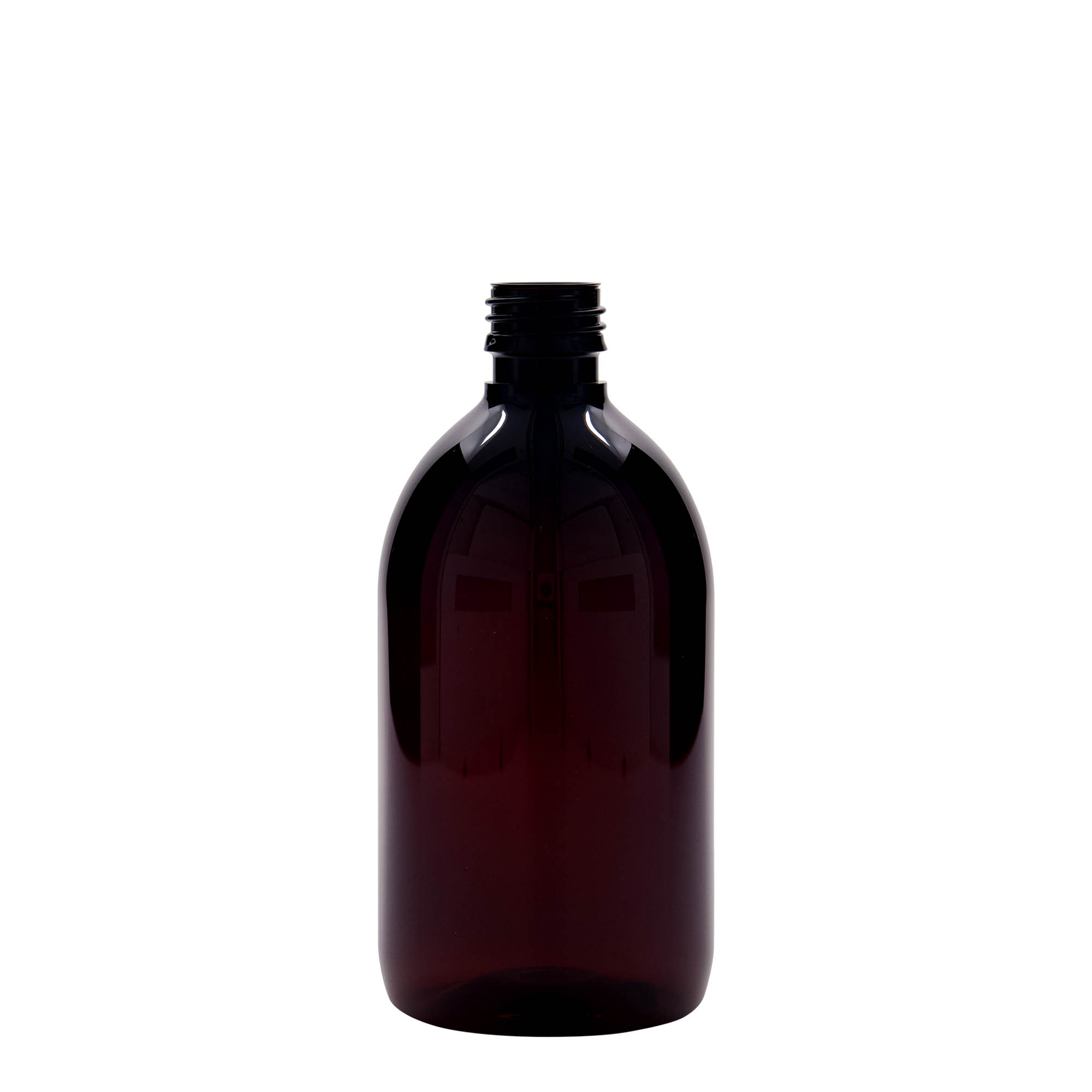 Μπουκάλι φαρμάκου PET 500 ml, καφέ, πλαστικό, στόμιο: PP 28