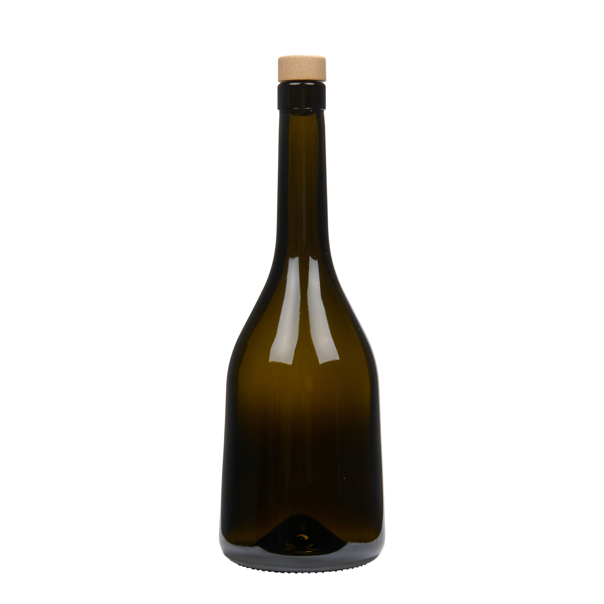 Γυάλινο μπουκάλι 'Rustica' 750 ml, πράσινο αντικέ, στόμιο: φελλός