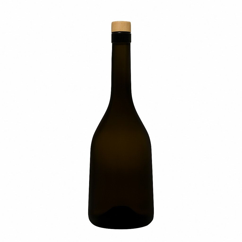 Γυάλινο μπουκάλι 'Rustica' 750 ml, πράσινο αντικέ, στόμιο: φελλός