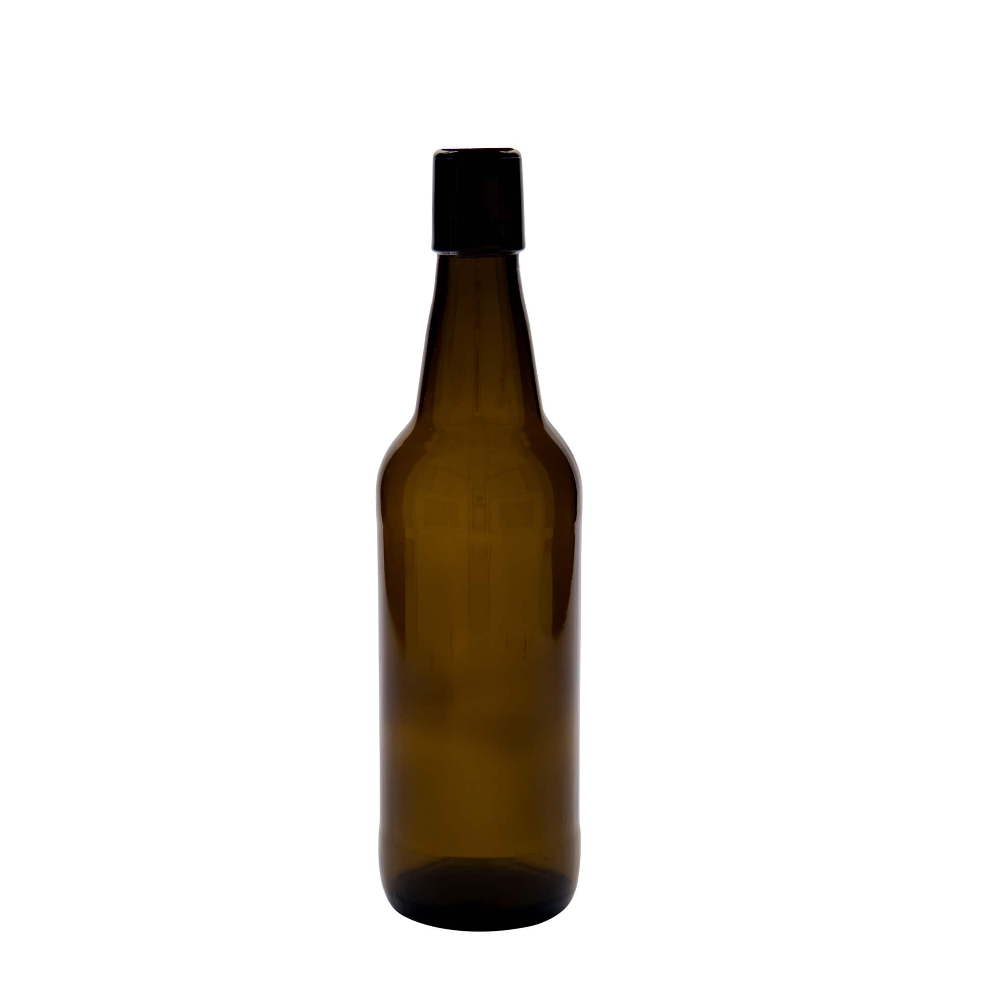 Μπουκάλι μπύρας 500 ml, γυάλινο, καφέ, στόμιο: μηχανικό πώμα Μπουκάλι μπύρας 500 ml, γυάλινο, καφέ, στόμιο: μηχανικό πώμα