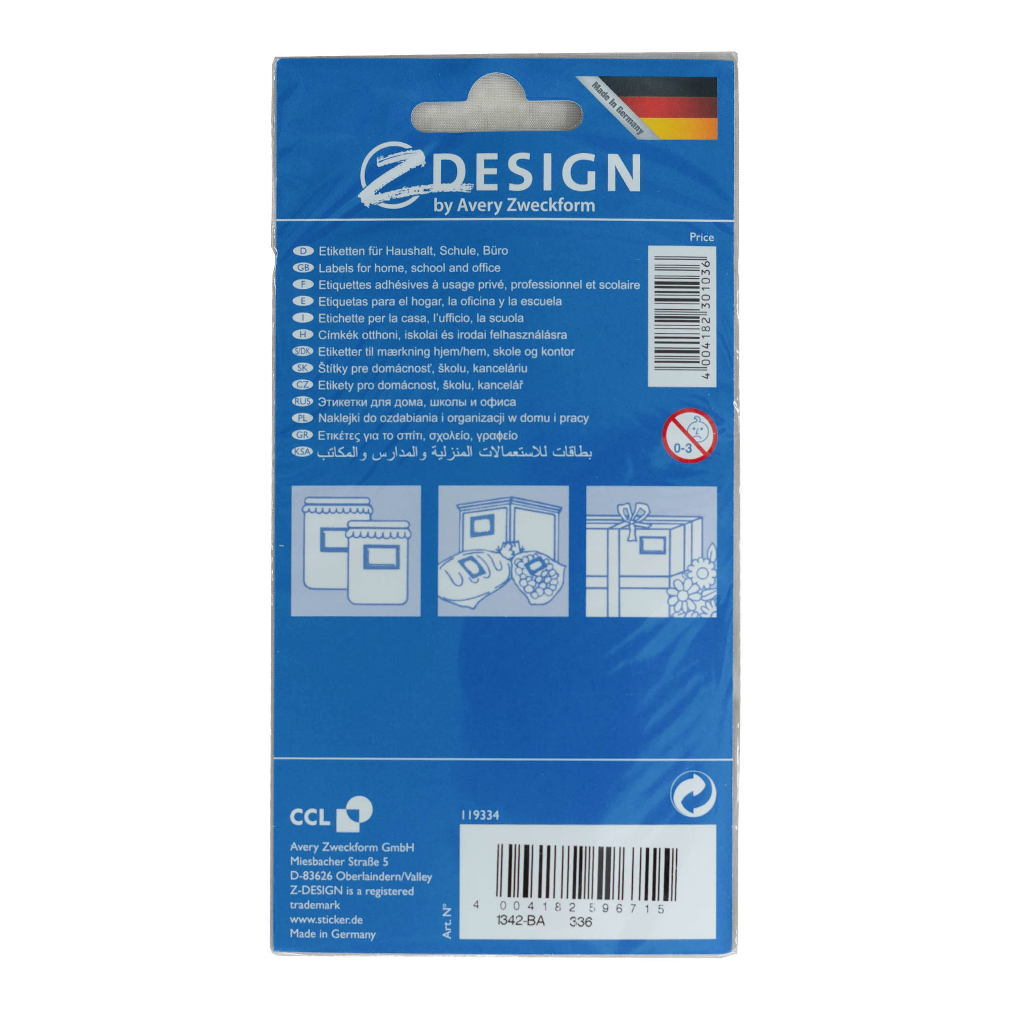 Ετικέτες Zweckform 'Πλαίσια με φρούτα', ορθογώνιες, χάρτινες, πολύχρωμες