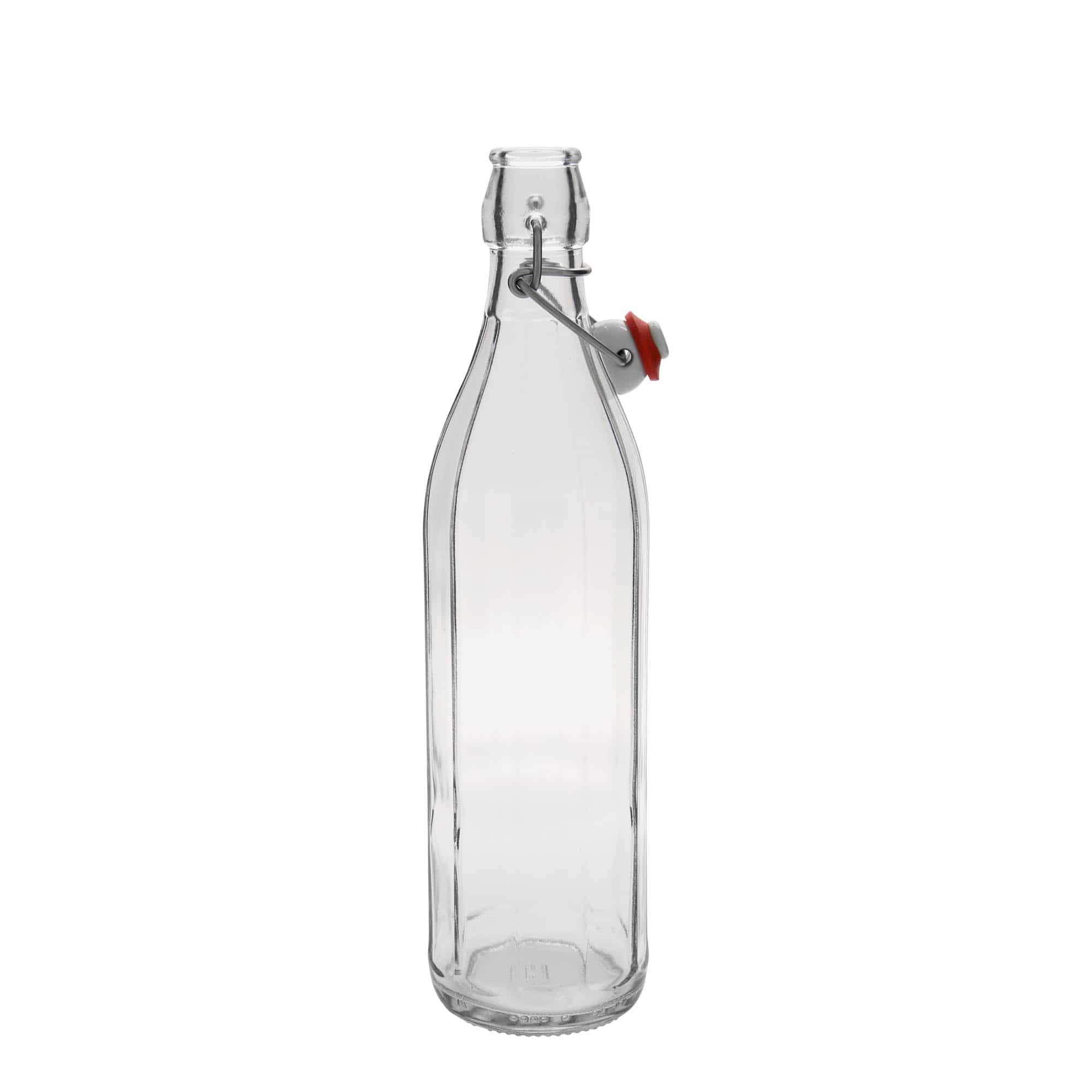 750 ml γυάλινο μπουκάλι 'Bravo', δεκαγωνικό, στόμιο: κλείσιμο με μεταλλικό κλιπ