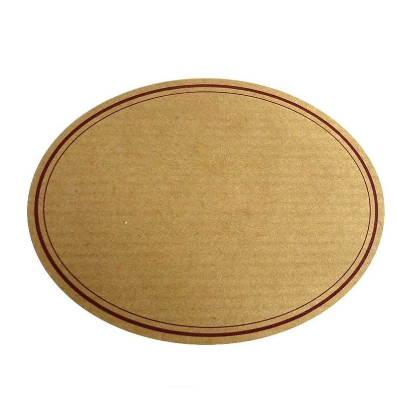 Ετικέτα φύσης, οβάλ, χαρτί, κόκκινο-καφέ