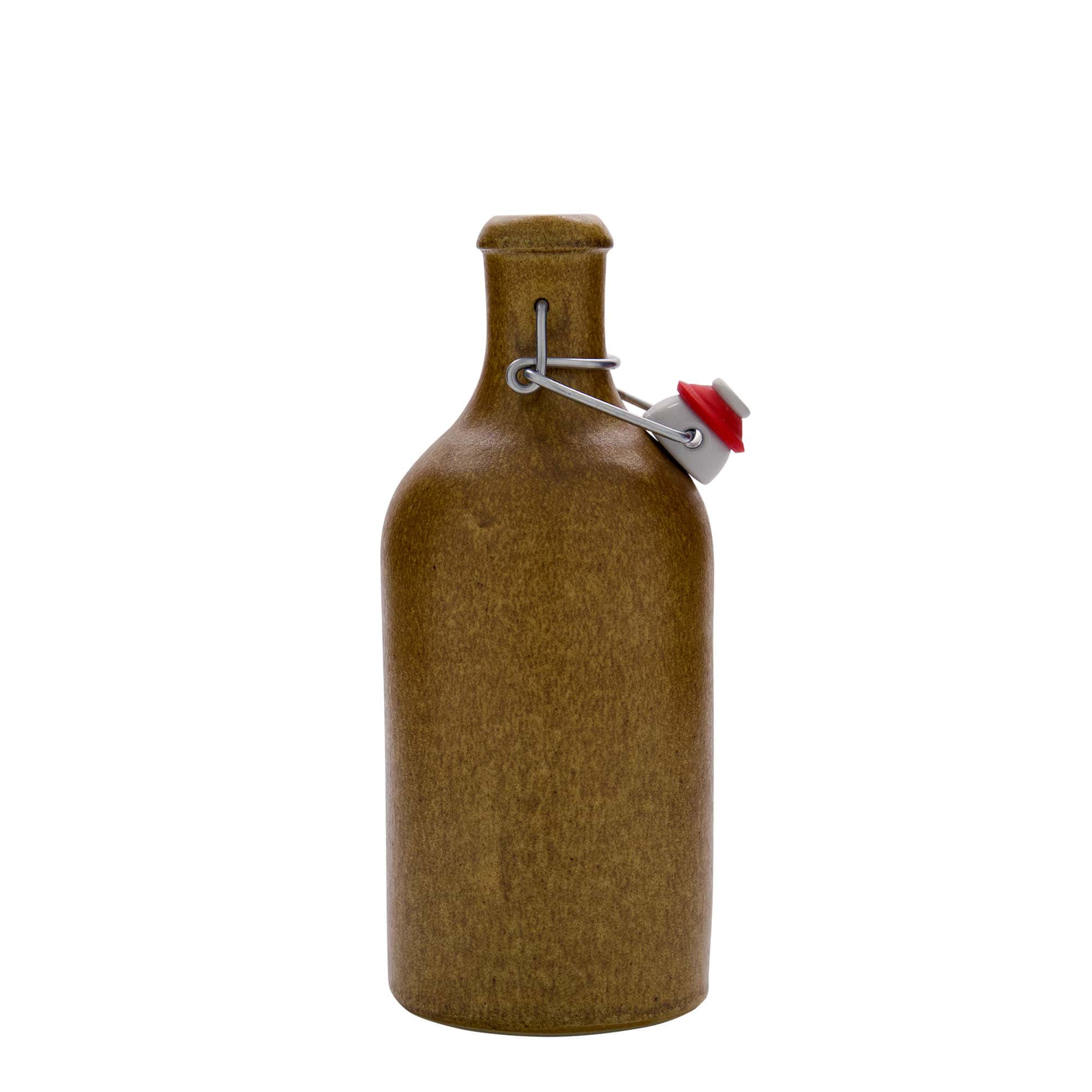 Κεραμικό μπουκάλι 500 ml, κεραμικό, καφέ κρυσταλλιζέ, στόμιο: μηχανικό πώμα