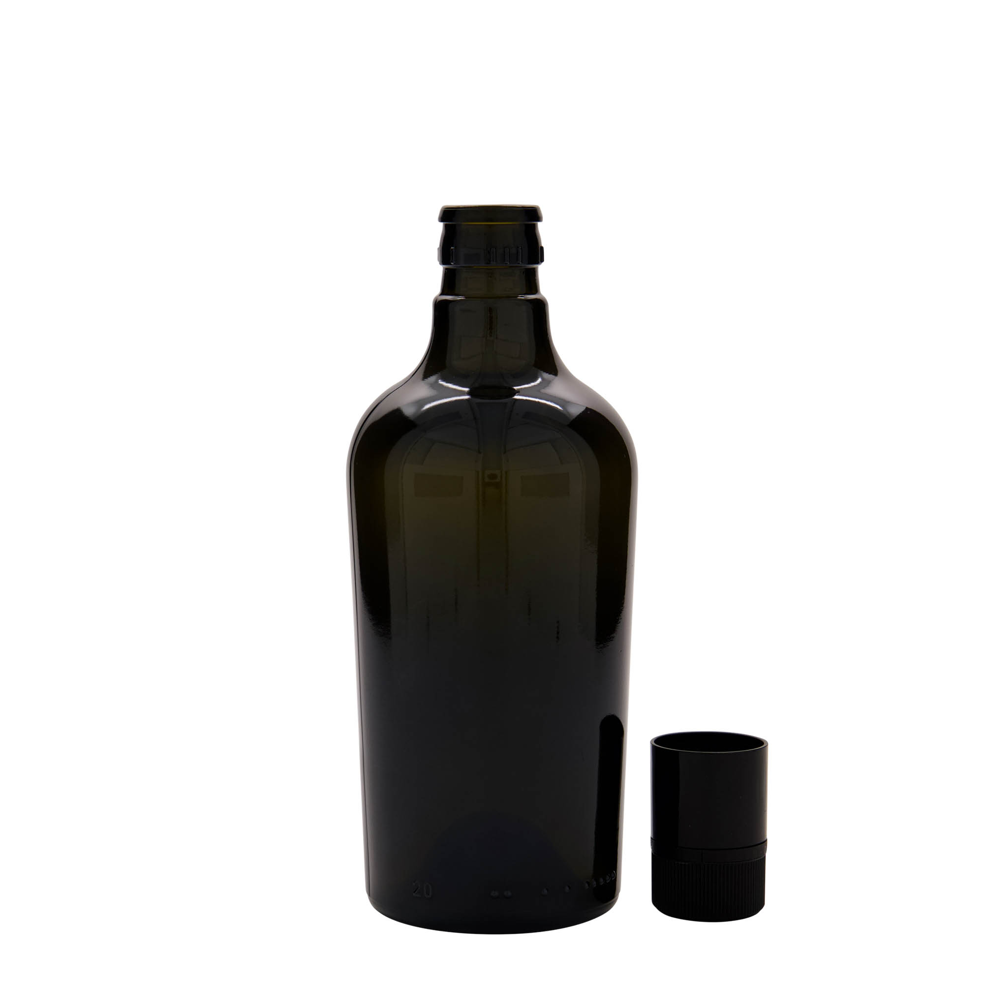 Μπουκάλι για ξίδι/λάδι 'Oleum' 500 ml, γυάλινο, πράσινο αντικέ, στόμιο: DOP