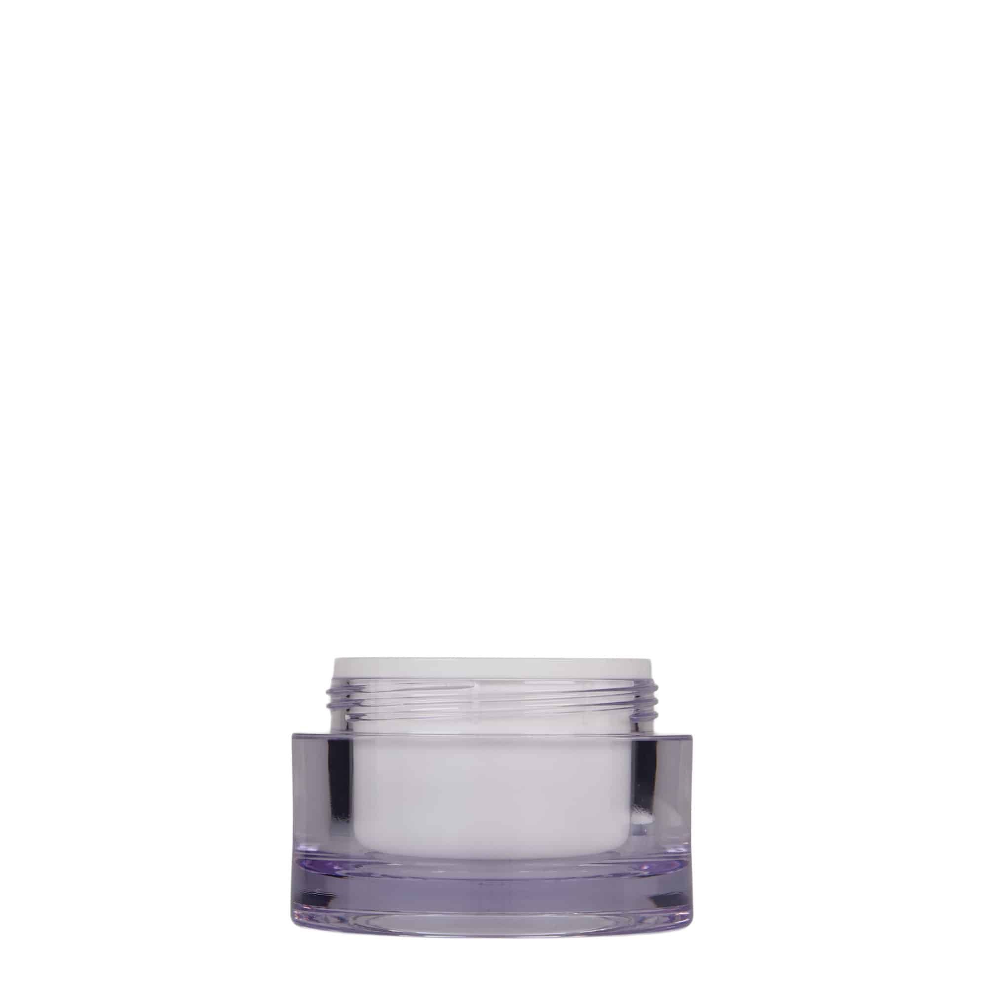 Βάζο για καλλυντικά 50 ml, πλαστικό SAN, λευκό, στόμιο: βιδωτό πώμα Βάζο για καλλυντικά 50 ml, πλαστικό SAN, λευκό, στόμιο: βιδωτό πώμα