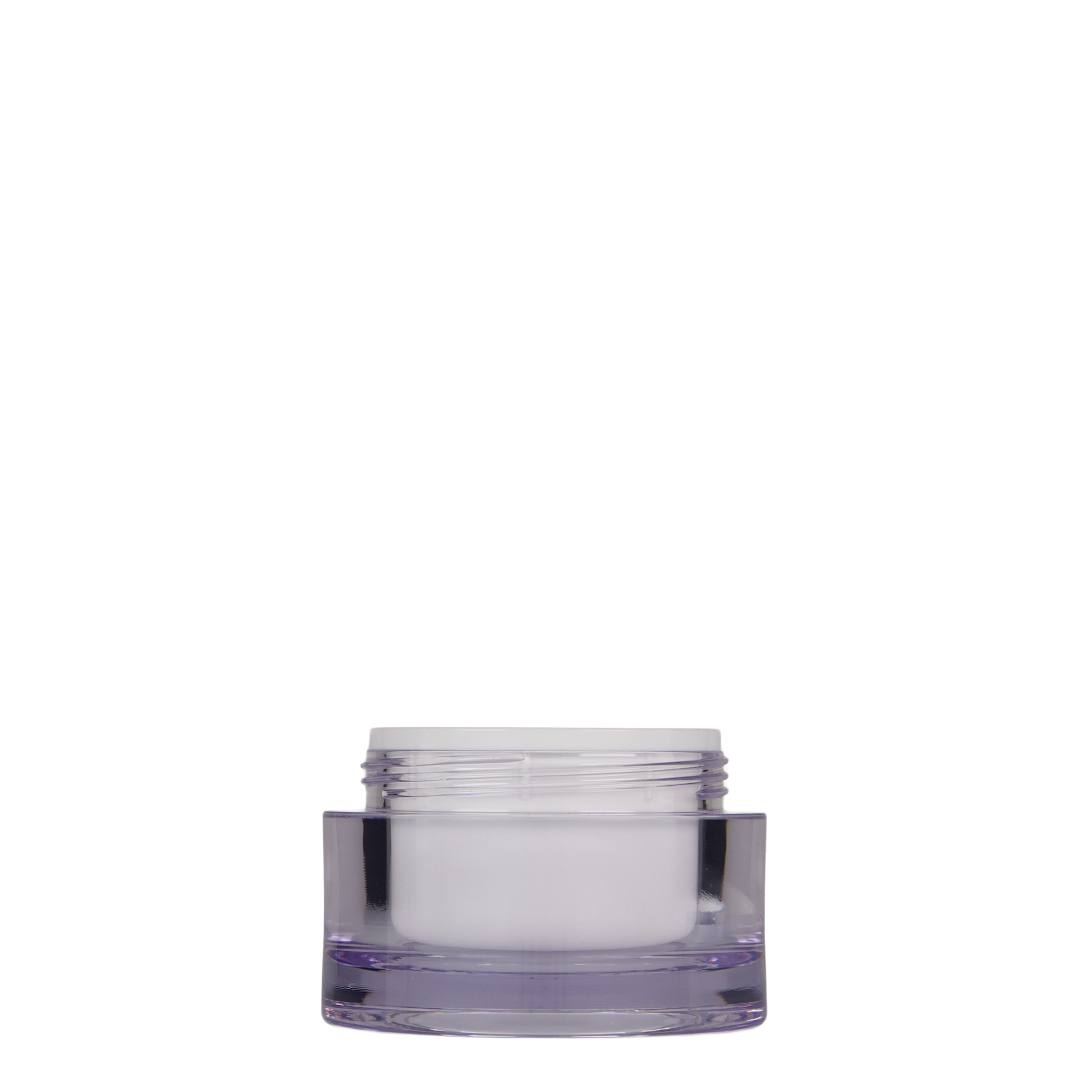Βάζο για καλλυντικά 50 ml, πλαστικό SAN, λευκό, στόμιο: βιδωτό πώμα