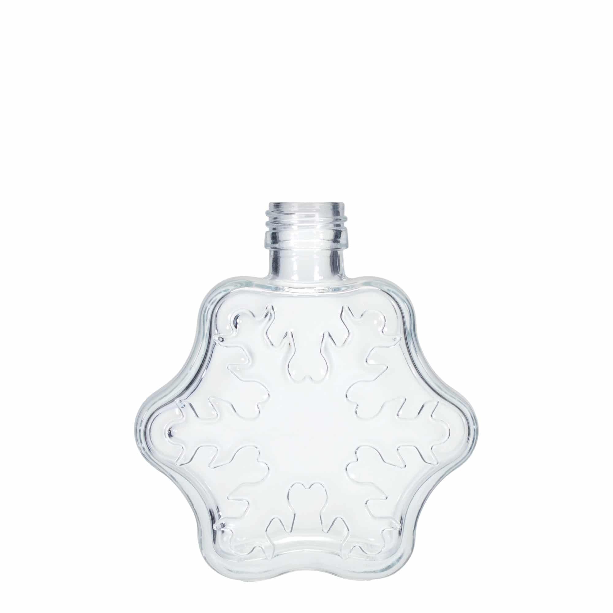 200 ml Glasflasche 'Schneeflocke', Mündung: PP 28 200 ml Glasflasche 'Schneeflocke', Mündung: PP 28