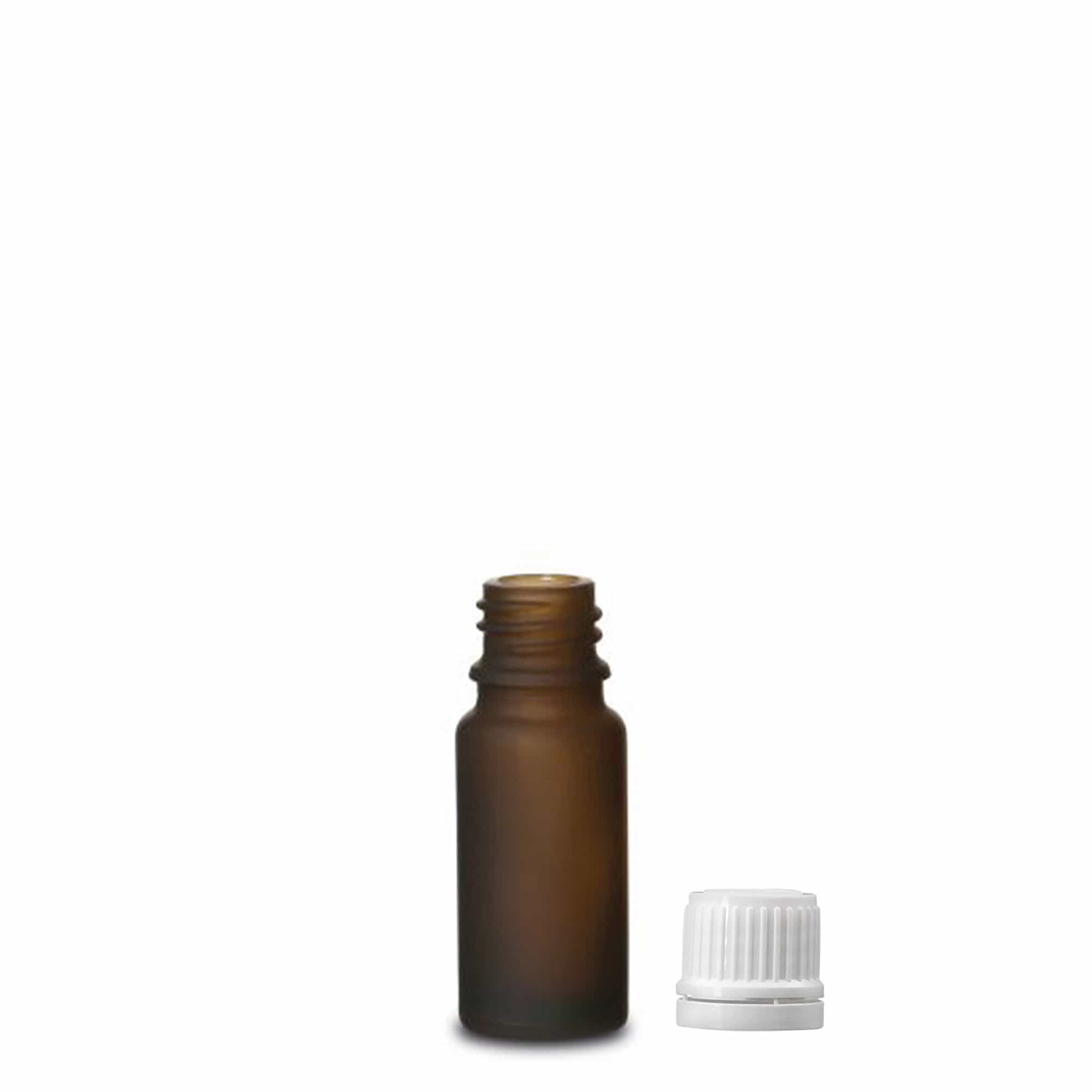 10 ml Medizinflasche, Glas, braun gefrostet, Mündung: DIN 18