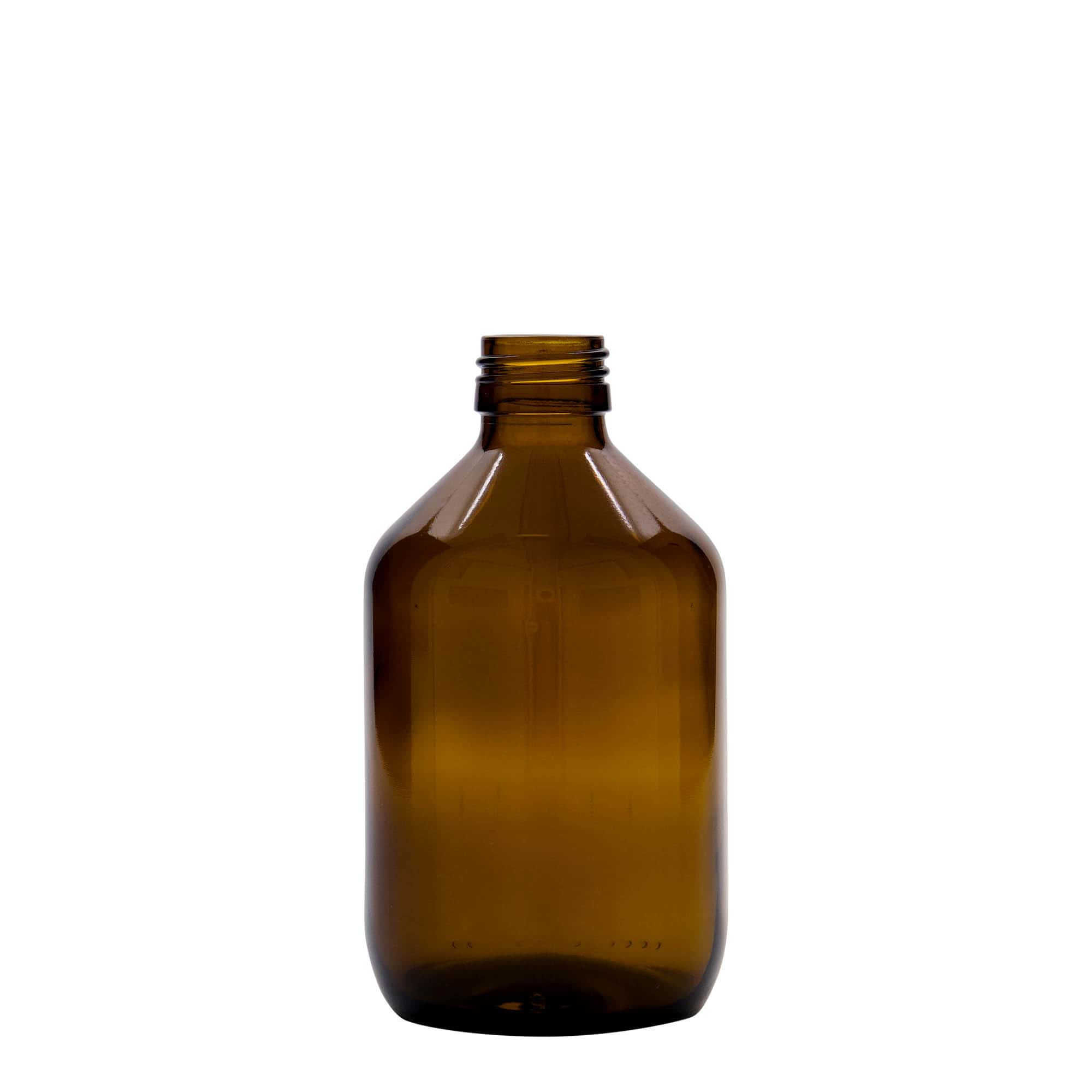 300 ml φιαλίδιο ιατρικής, καφέ, γυαλί, στόμιο: PP 28