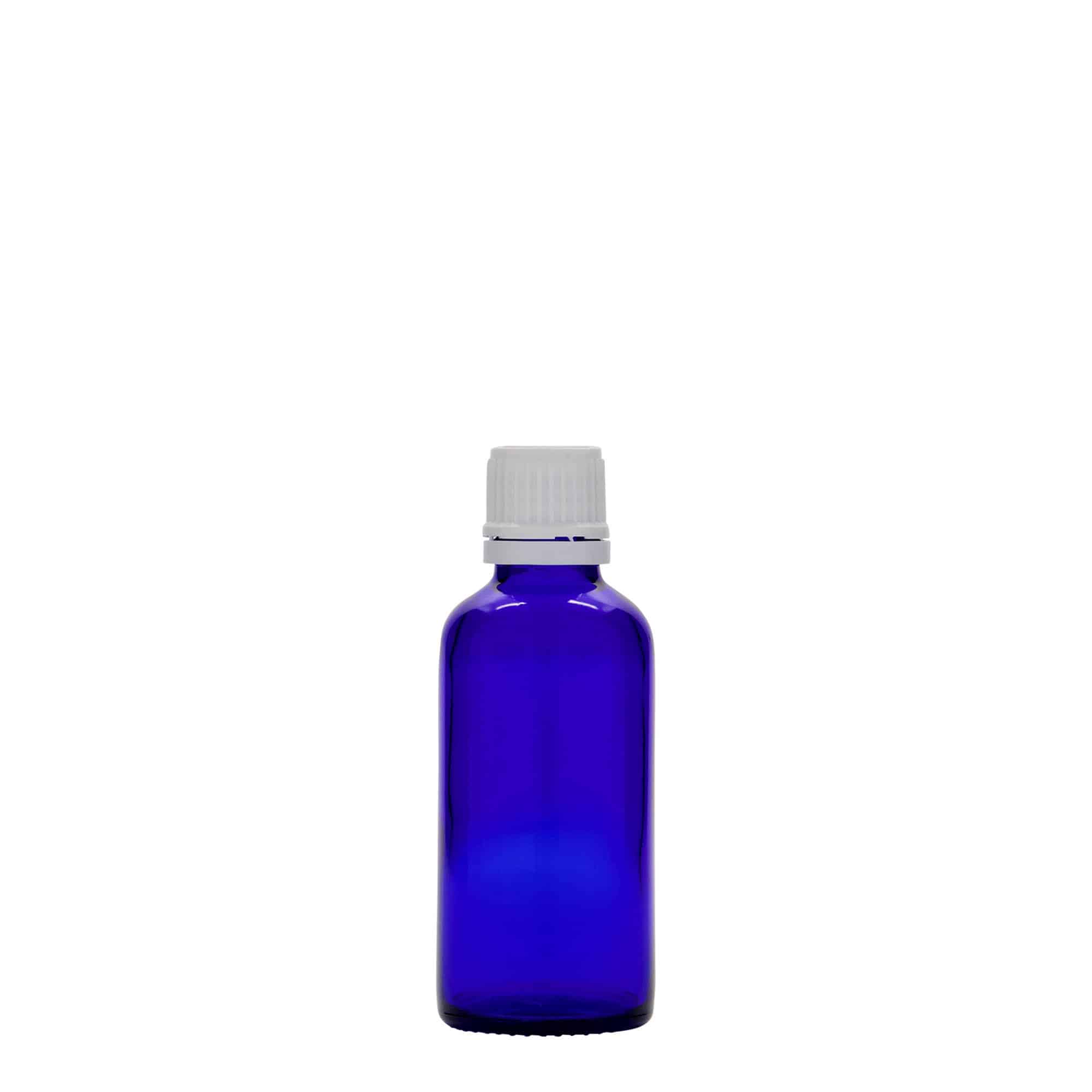 Μπουκάλι φαρμάκου 50 ml, γυάλινο, μπλε ρουά, στόμιο: DIN 18