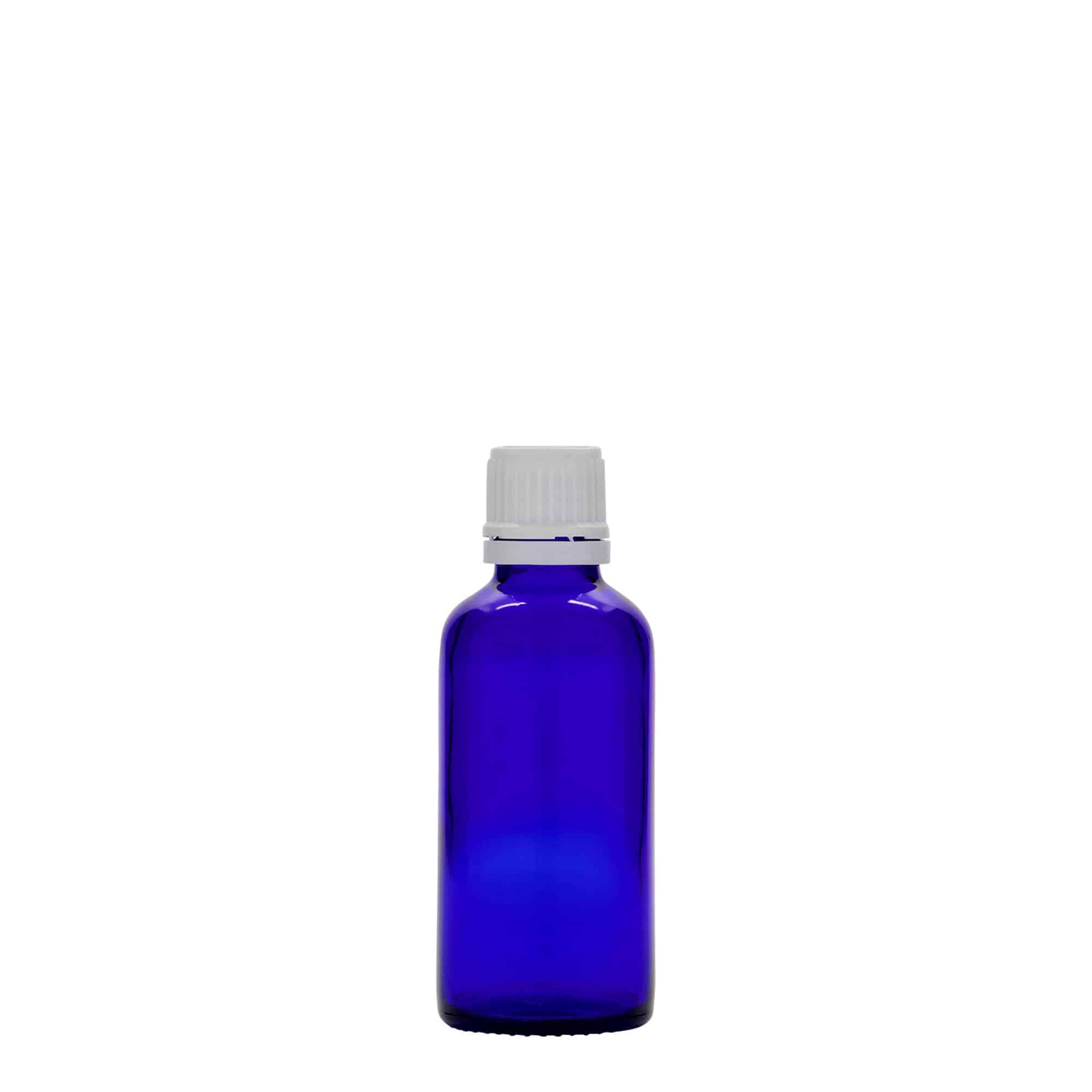 50 ml φιαλίδιο φαρμάκου, γυαλί, βασιλικό μπλε, στόμιο: DIN 18