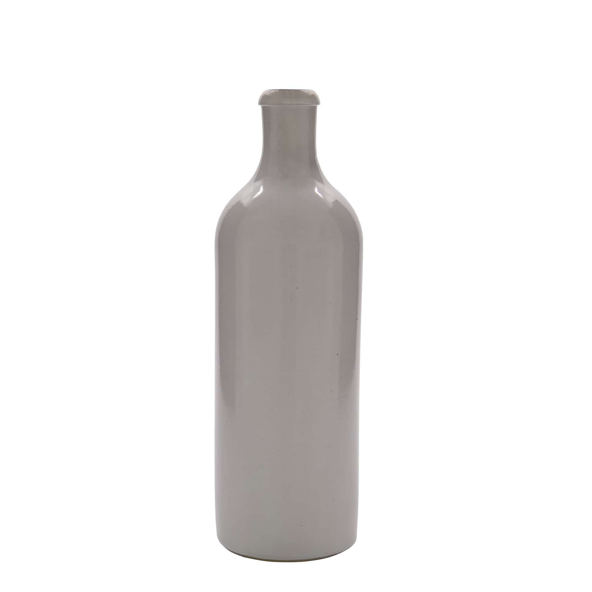 Κεραμικό μπουκάλι 750 ml, κεραμικό, λευκό, στόμιο: μηχανικό πώμα