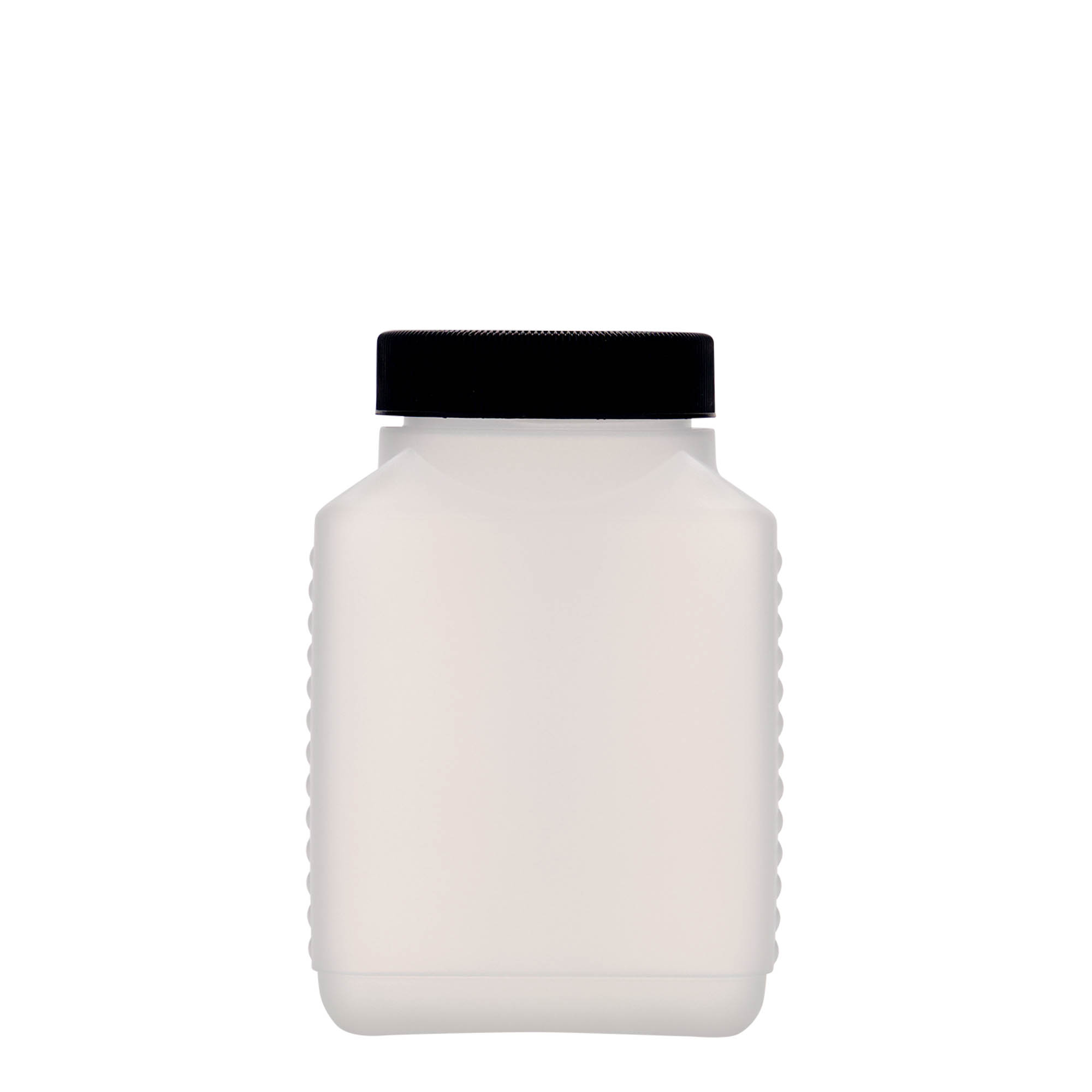 Μπουκάλι με φαρδύ λαιμό 500 ml, ορθογώνιο, πλαστικό HDPE, φυσικό χρώμα, στόμιο: DIN 60 EPE