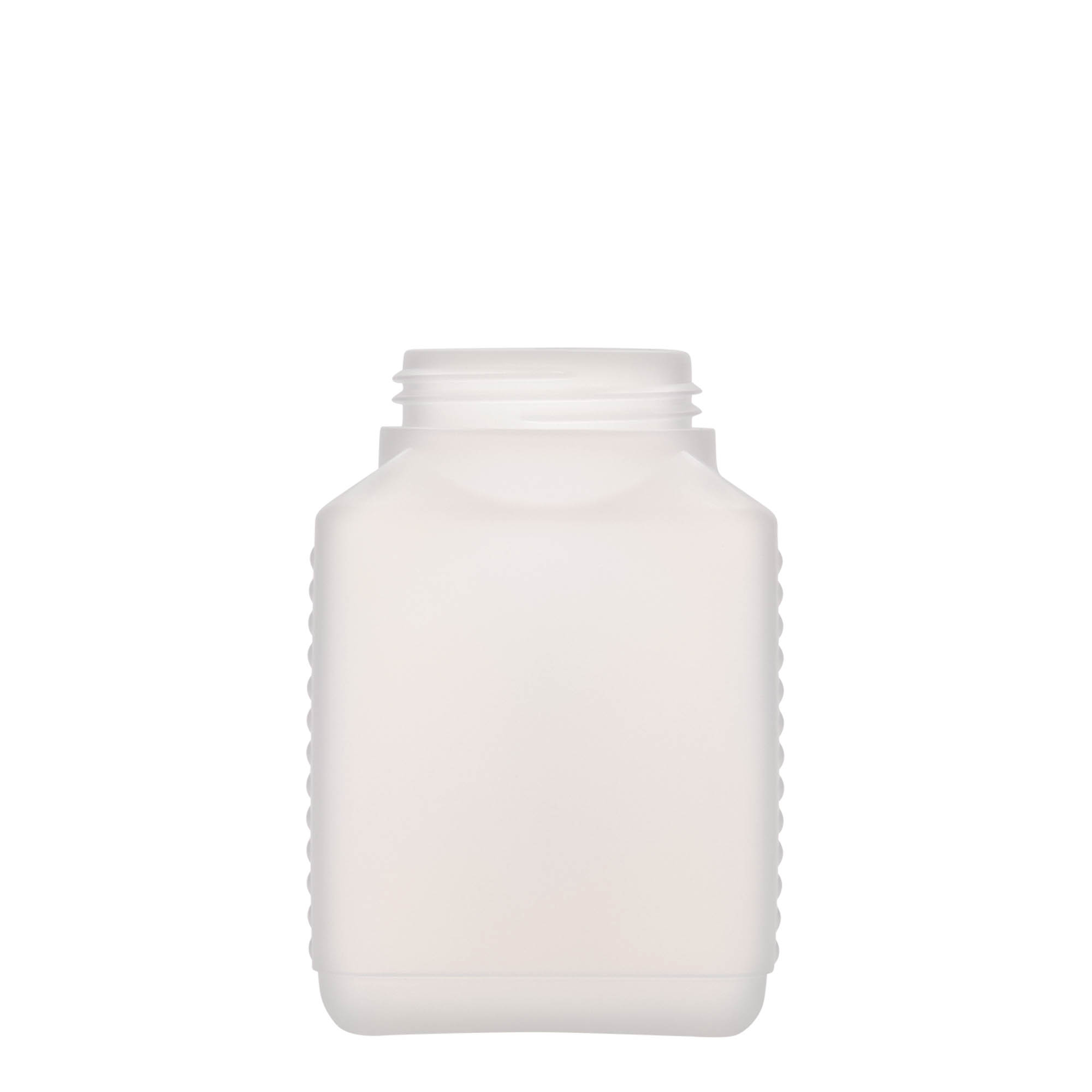 Μπουκάλι με φαρδύ λαιμό 500 ml, ορθογώνιο, πλαστικό HDPE, φυσικό χρώμα, στόμιο: DIN 60 EPE
