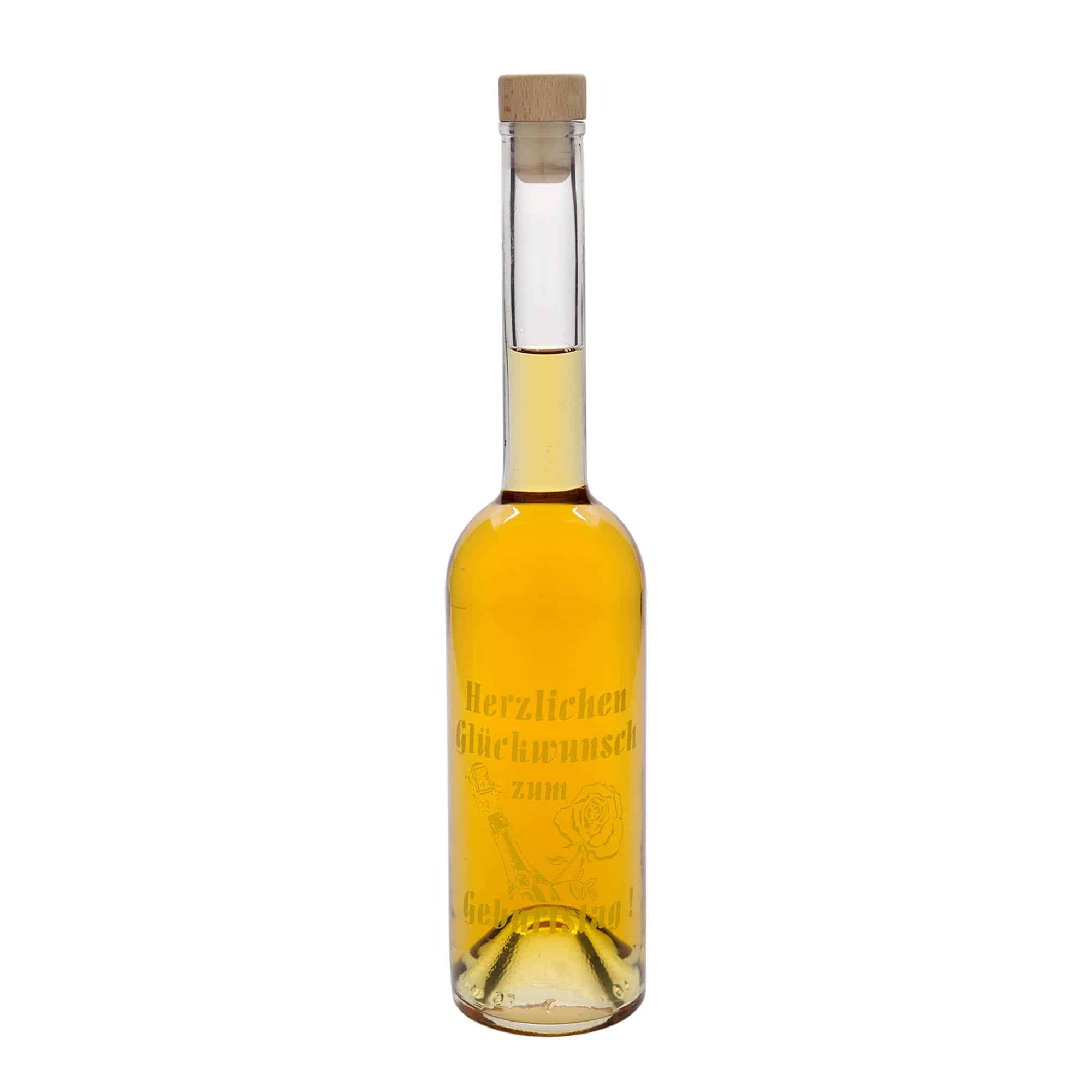 Γυάλινο μπουκάλι 'Opera' 500 ml, σχέδιο: Apple, στόμιο: φελλός