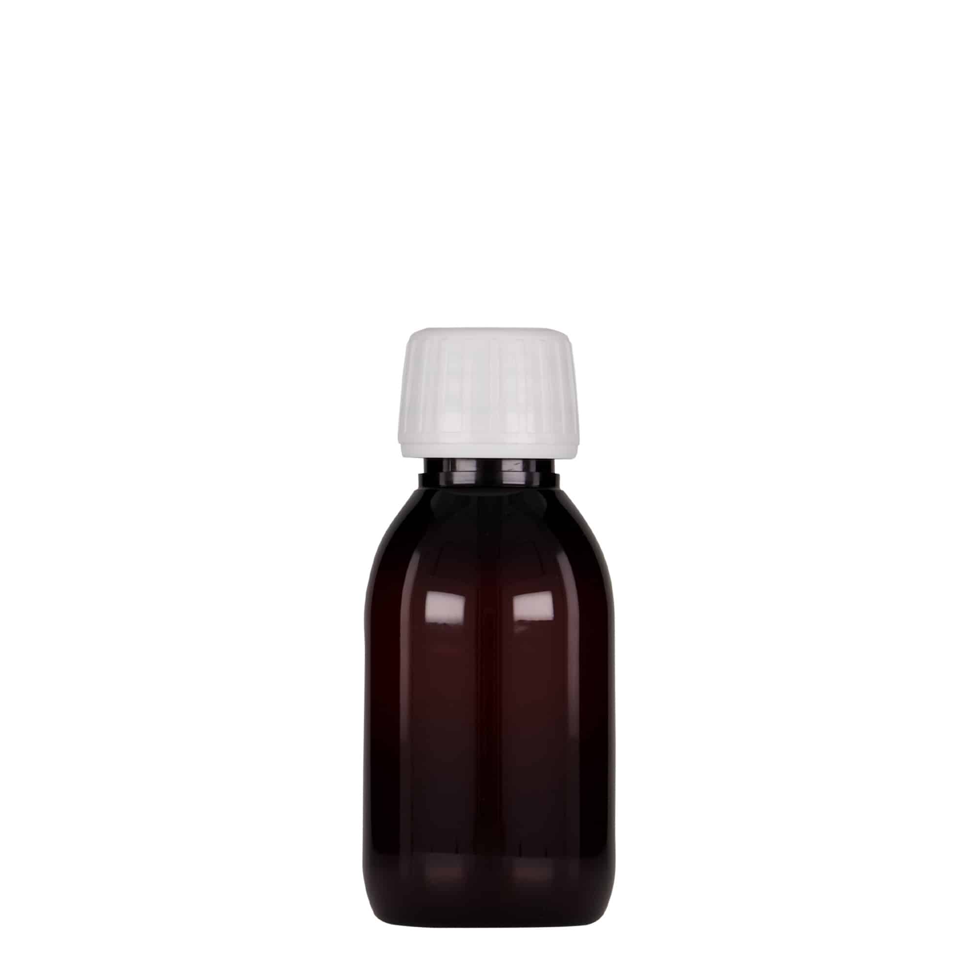 Μπουκάλι φαρμάκου PET 100 ml, καφέ, πλαστικό, στόμιο: PP 28