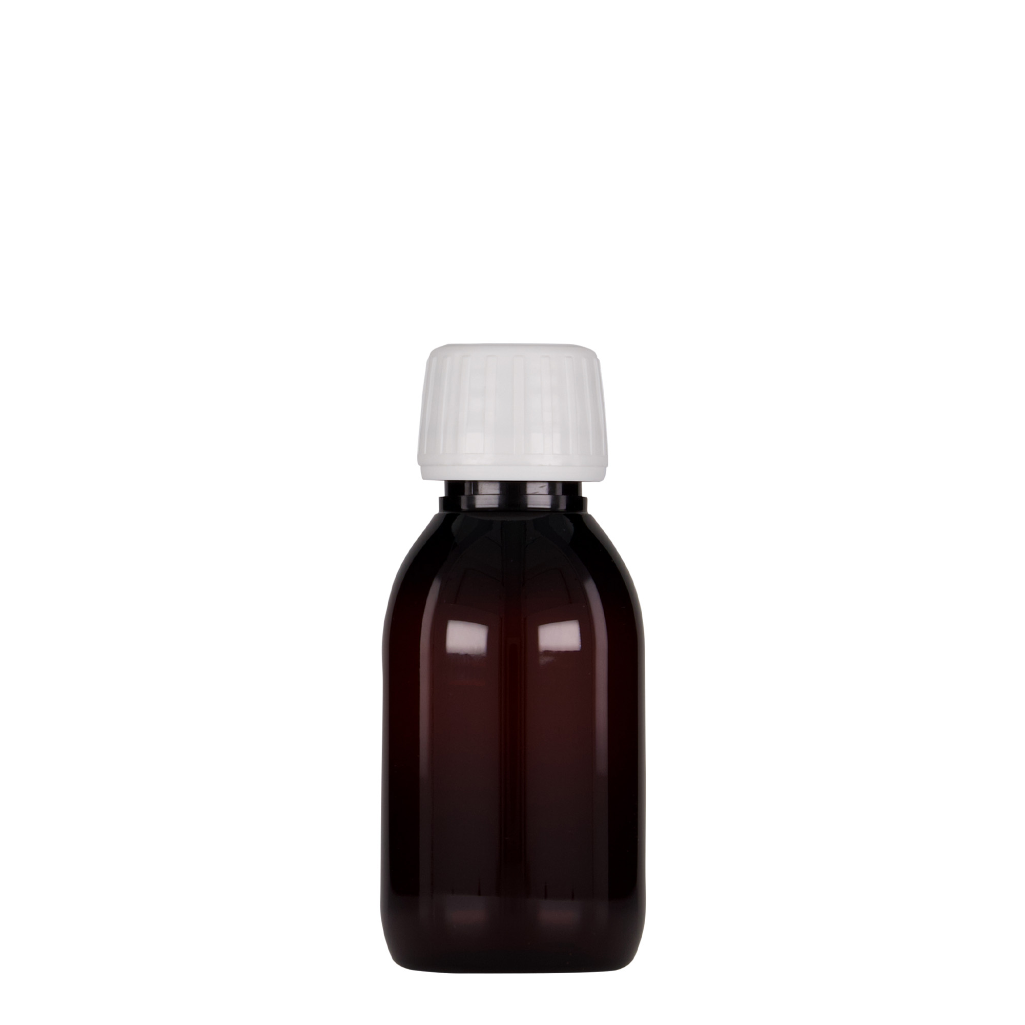 Μπουκάλι φαρμάκου PET 100 ml, καφέ, πλαστικό, στόμιο: PP 28