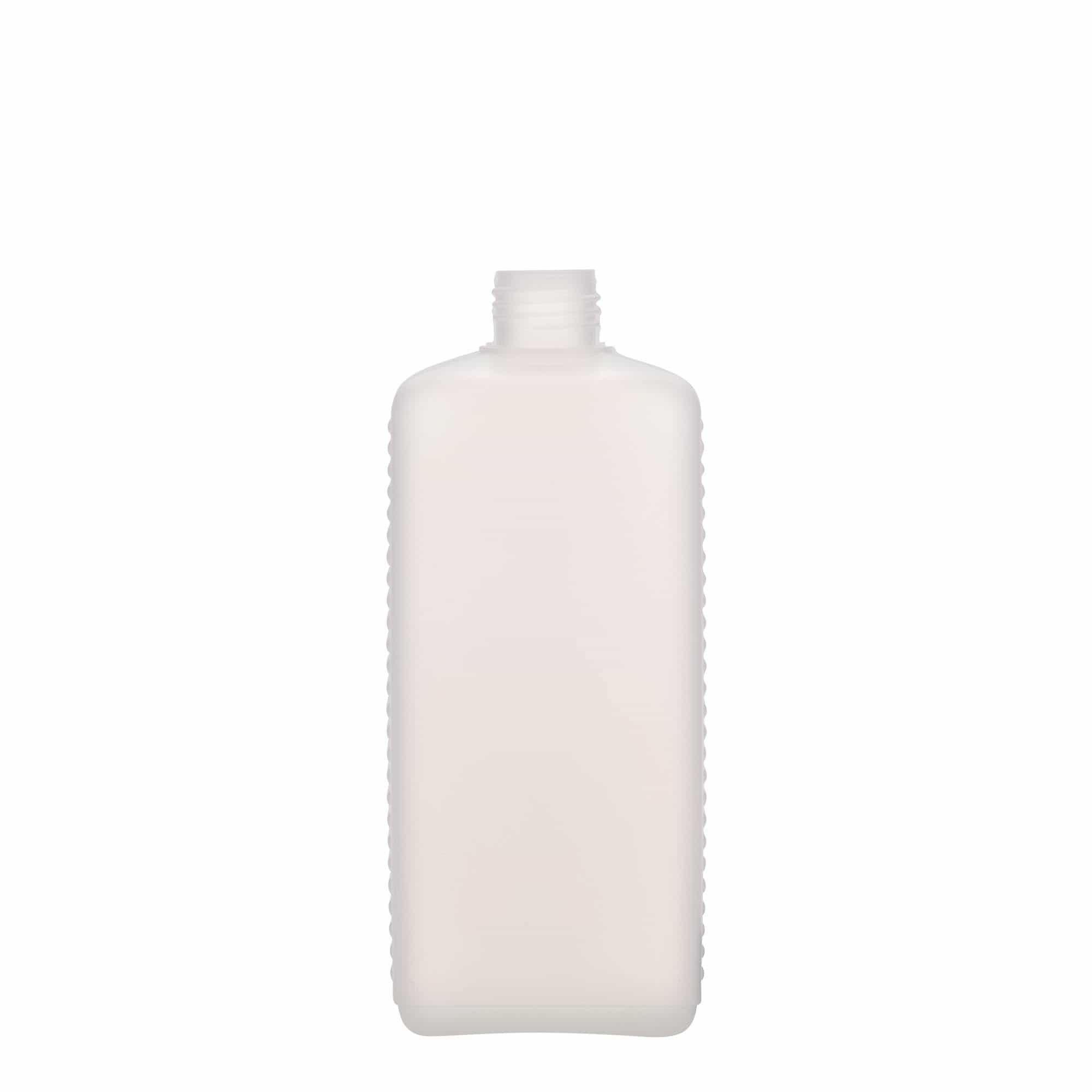 Ορθογώνιο μπουκάλι 500 ml, πλαστικό HDPE, φυσικό χρώμα, στόμιο: DIN 25 EPE Ορθογώνιο μπουκάλι 500 ml, πλαστικό HDPE, φυσικό χρώμα, στόμιο: DIN 25 EPE
