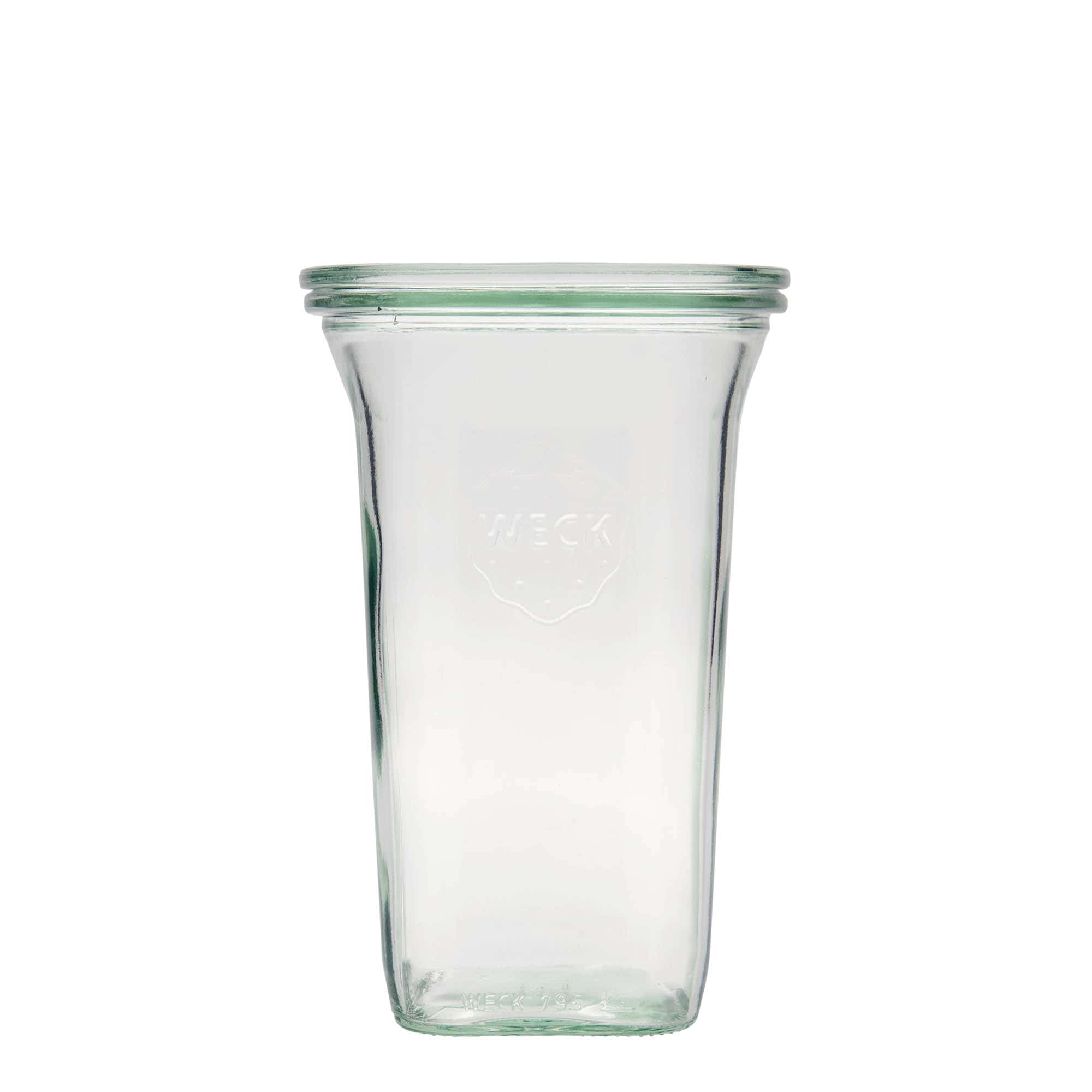 Τετράγωνο βάζο WECK 795 ml, τετράγωνο, στόμιο: στρογγυλεμένο χείλος Τετράγωνο βάζο WECK 795 ml, τετράγωνο, στόμιο: στρογγυλεμένο χείλος