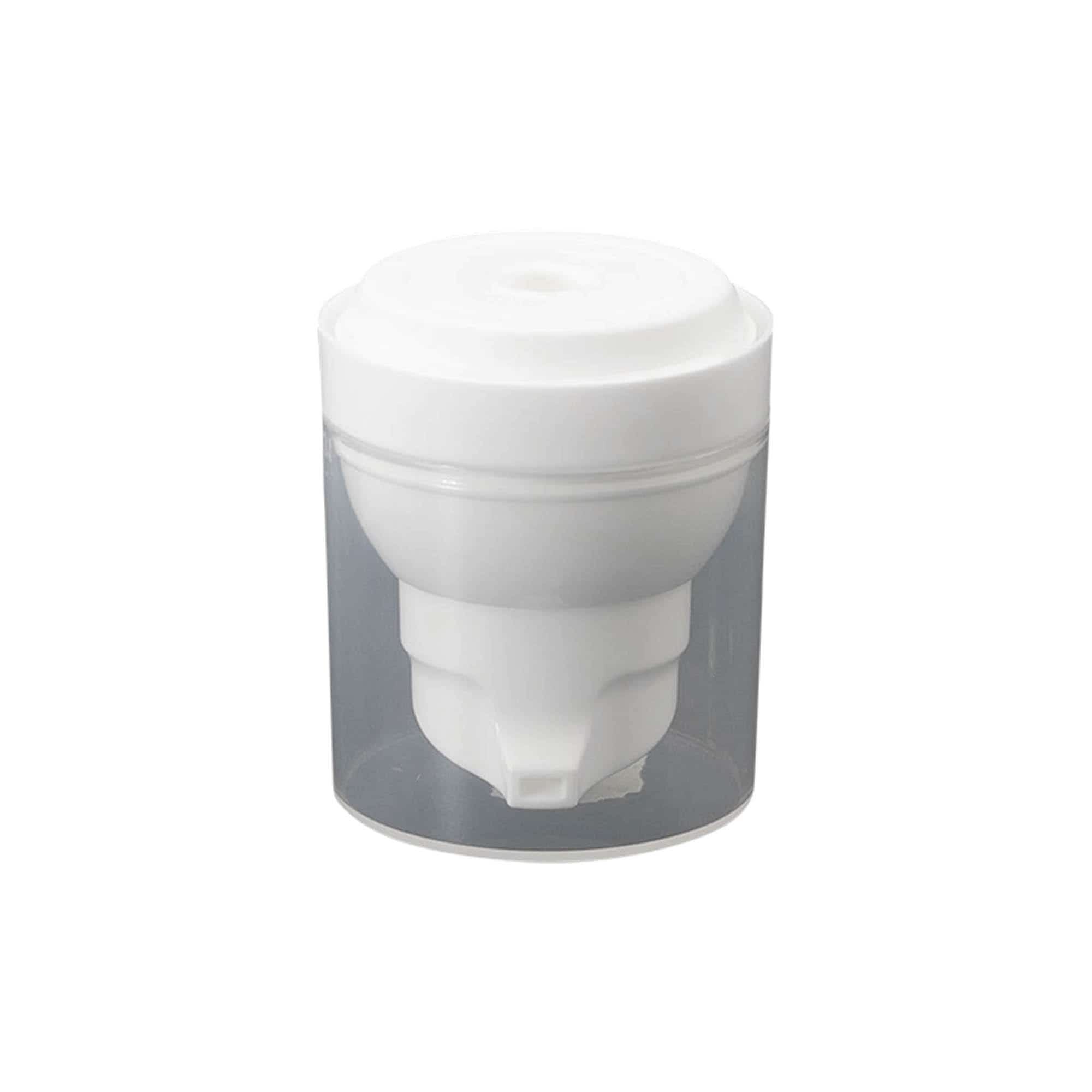 Κεφαλή αντλίας Airless Dispenser 'Mezzo', πλαστικό PP, λευκή